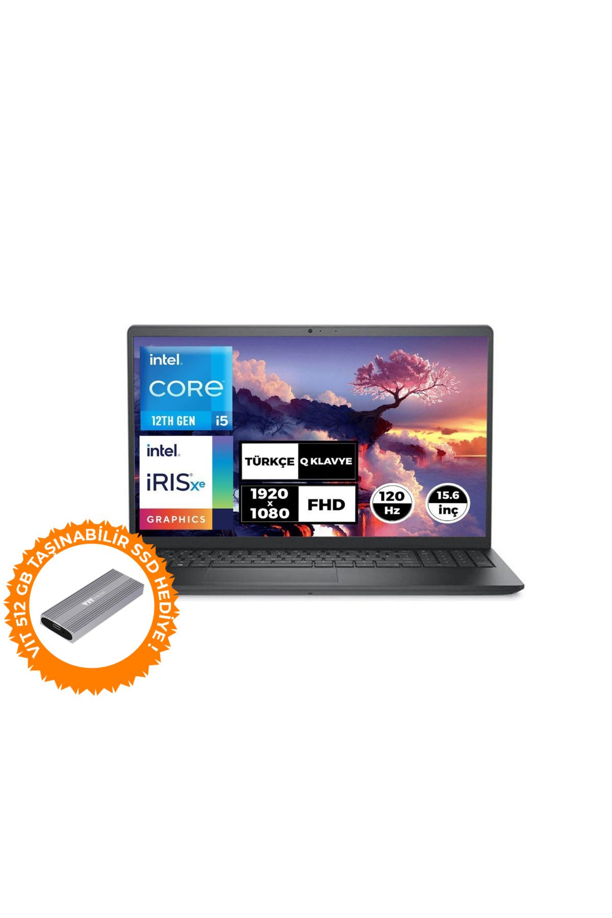 Dell VOSTRO 3520 i5-1235U 32GB 1TB SSD W11P 15.6" NB + VIT 512 GB Taşınabilir SSD N1611PVNB3520U 042
