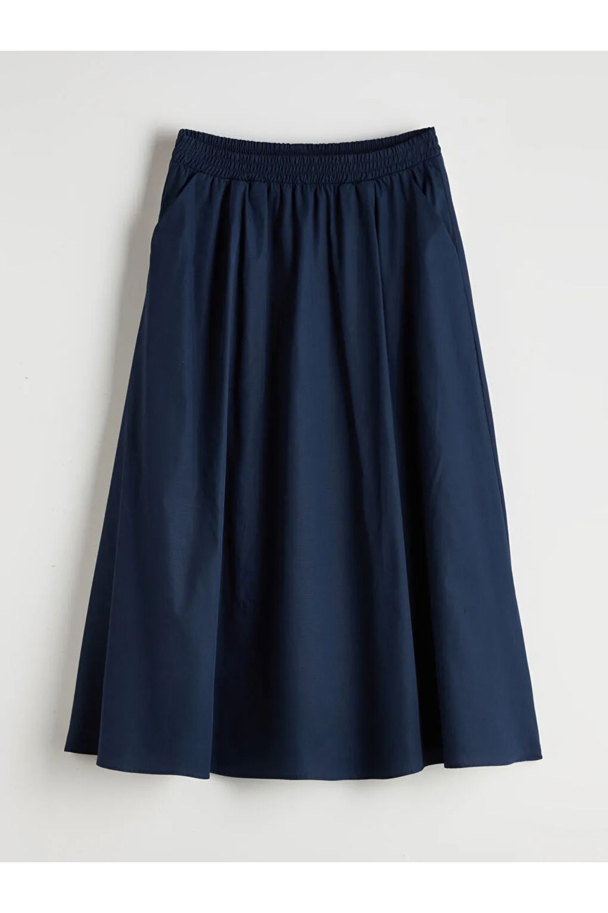 LC Waikiki XSIDE Lacivert Beli Lastikli Poplin Etek