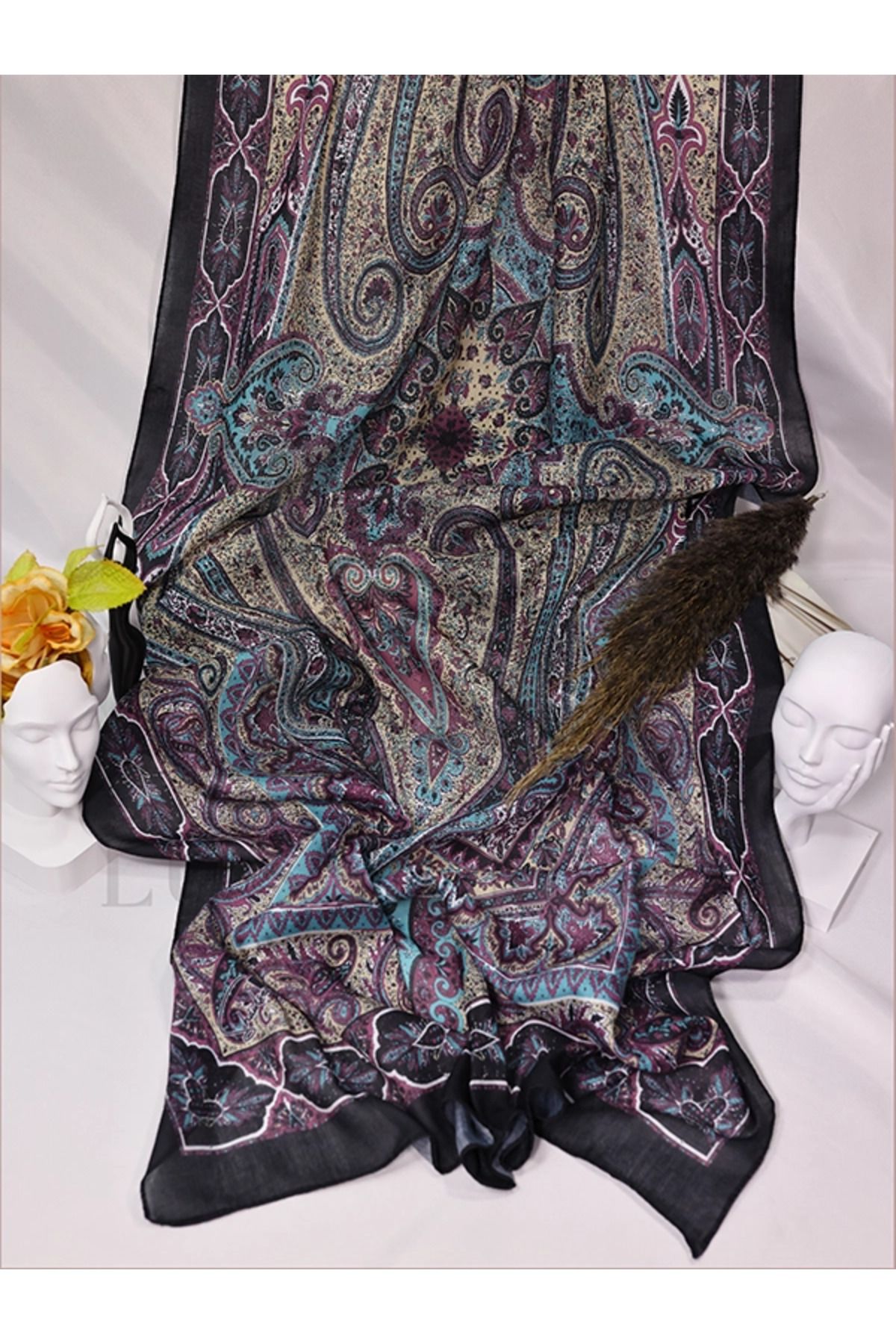 LUSSAMODA GLAMOUR-PAMUKLU-ETNİK-SOFT ŞAL