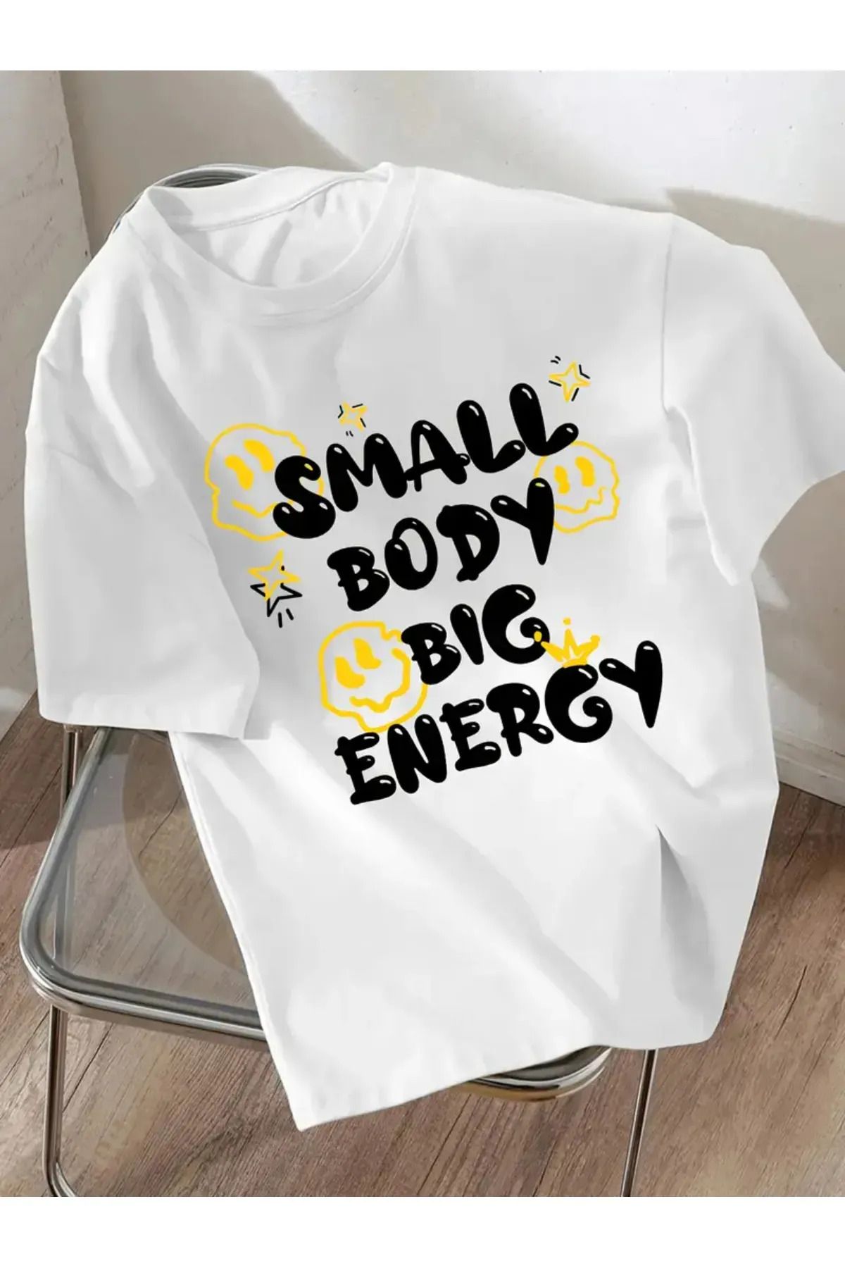 Koklonmoda Unisex Small Body Energy Baskılı Oversize T-Shirt