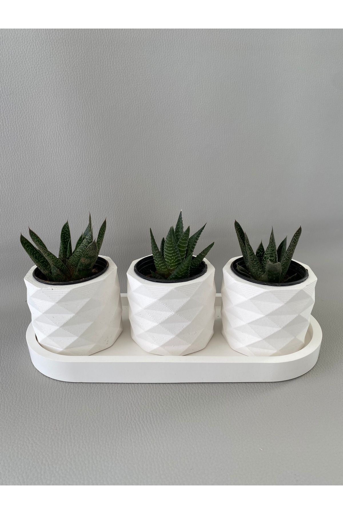 SELAR HOME DECOR Dekoratif mini prizma sukulent - kaktüs için saksı seti 4'lü