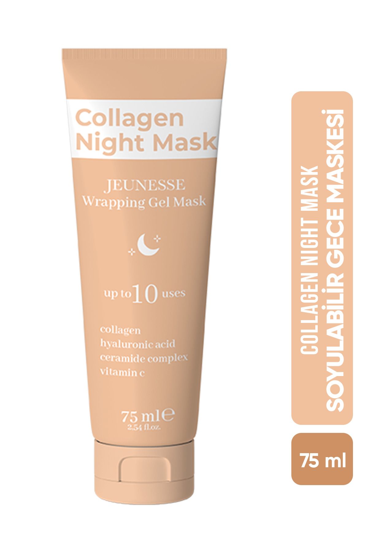 Jeunesse Soyulabilir Kolajen Gece Yüz Maskesi, Collagen Night Cam Cilt Görümü Porselen Cilt Maskesi 75 ml