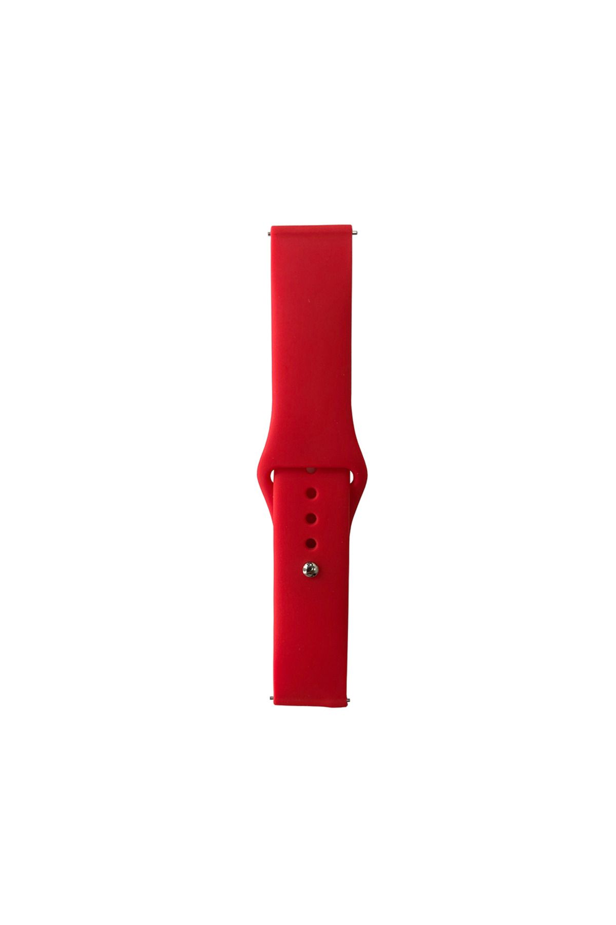 The Bear Case Huawei GT2 42mm Band Serisi 20mm Klasik Kordon Silikon Strap Kayış-Brighr Red