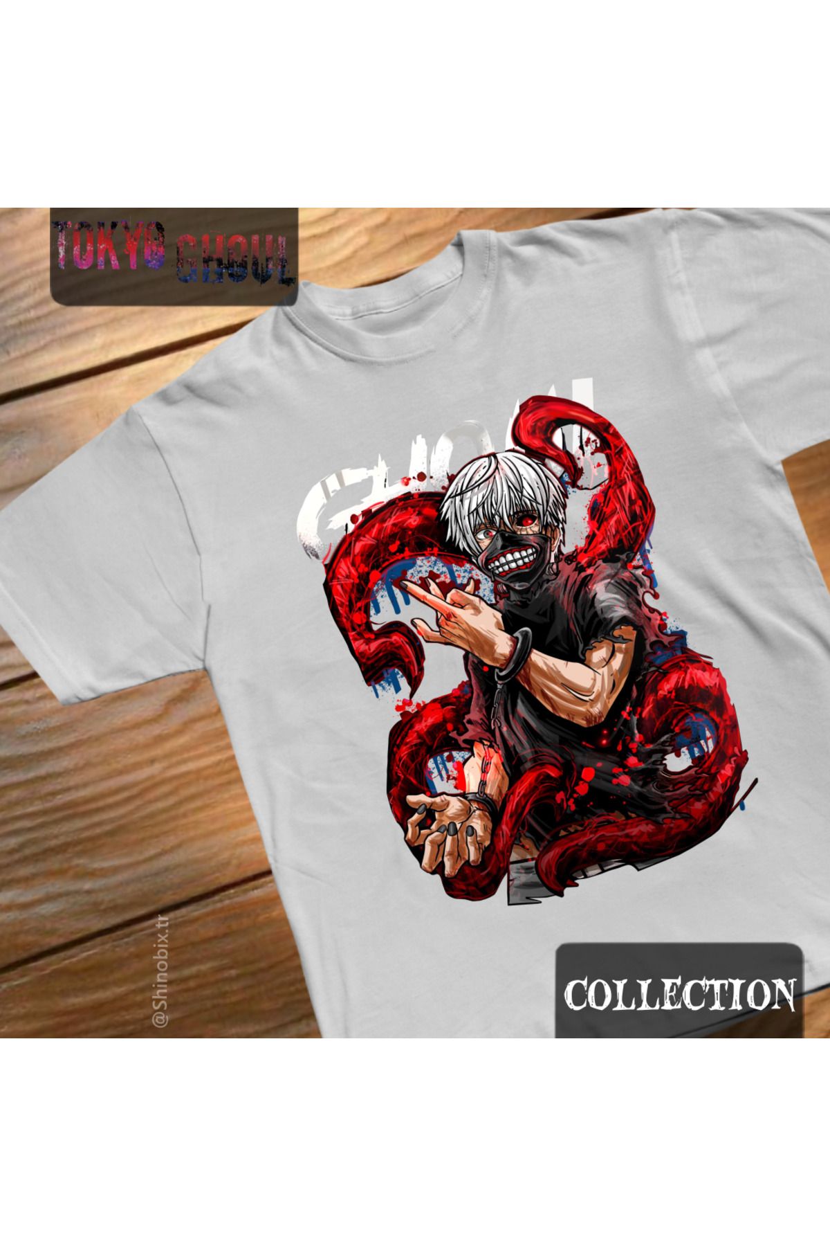 SHINOBIX Tokyo Ghoul Anime Kaneki Ken Oversize Baskılı T-Shirt