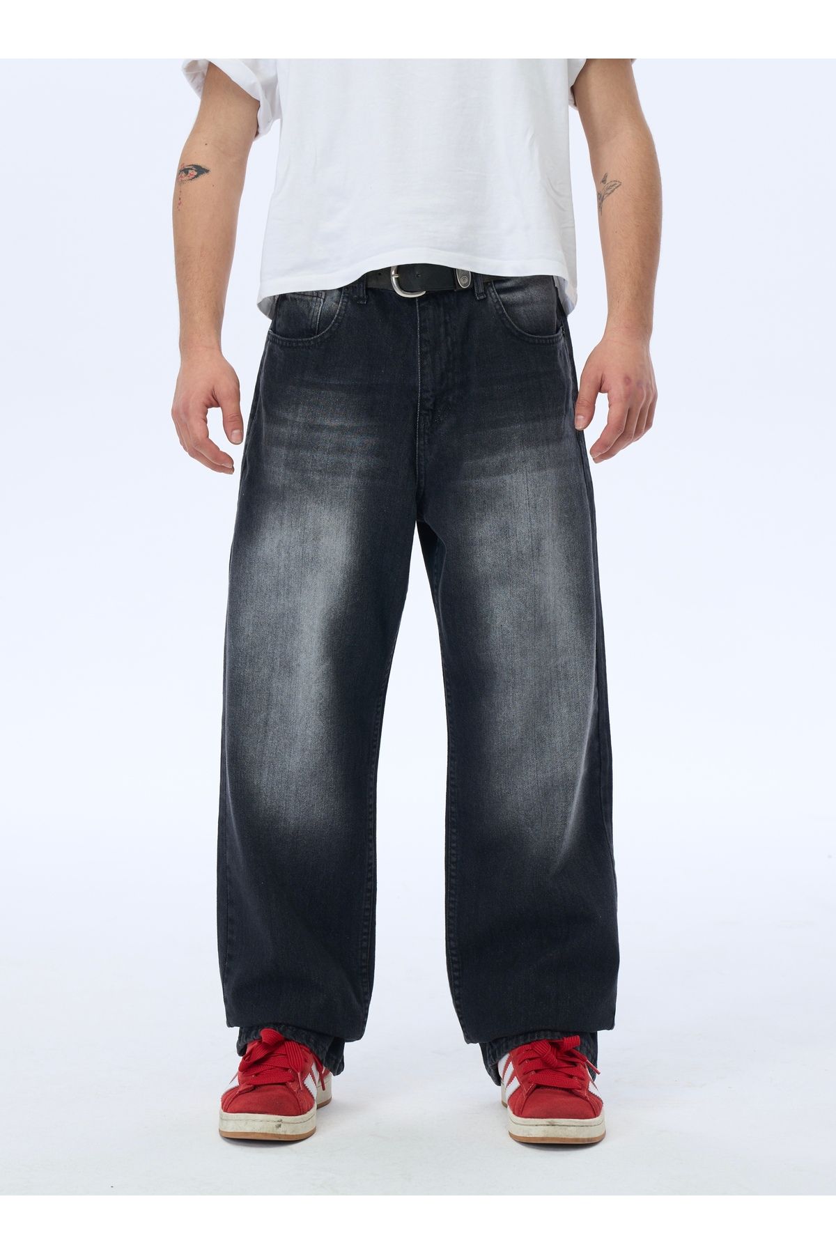 ATE WEAR ATE Premium Siyah Yıkamalı Baggy Kot Pantolon