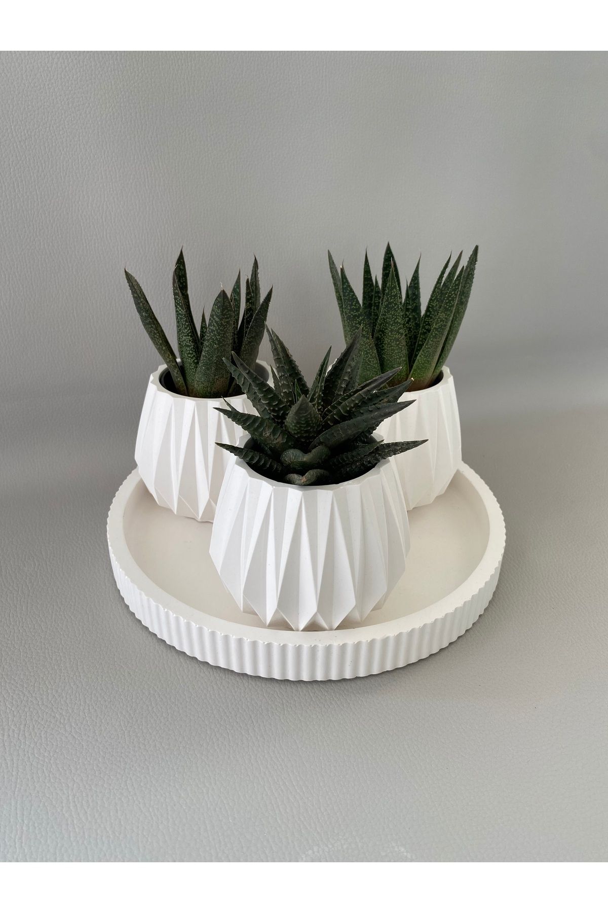 SELAR HOME DECOR Dekoratif Dikey prizma küçük saksı seti 4'lü