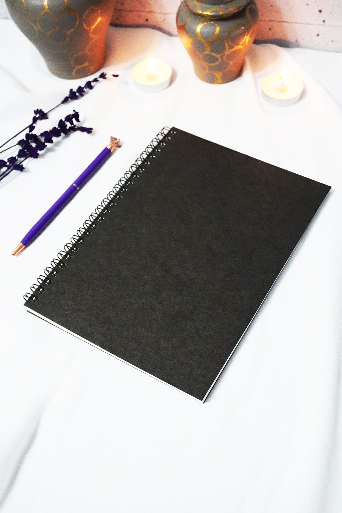 markcat A5 Siyah Kraft Kapaklı - Çizgisiz Defter - 60 yaprak (120 sayfa) 15x21 cm - Okul Defteri