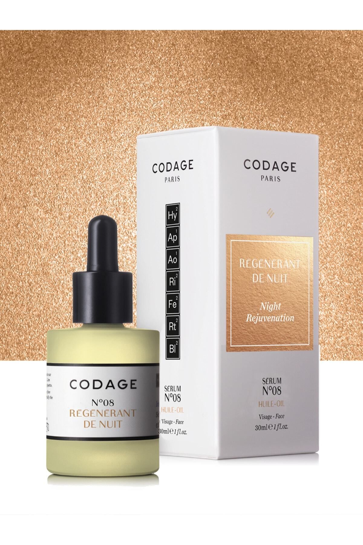 Codage Retinol İçeriği İle Nemlendirici, Yatıştırıcı ve Kırışıklık Karşıtı Gece Yenileyici Serum 30 ml