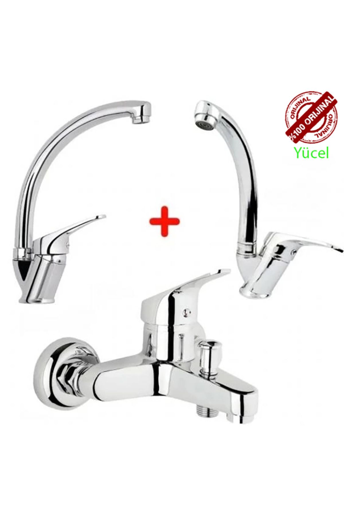 YÜCEL SU ARMATÜRLERİ Yücel Gold Serisi 3'lü Set (Banyo-Lavabo-Evye)