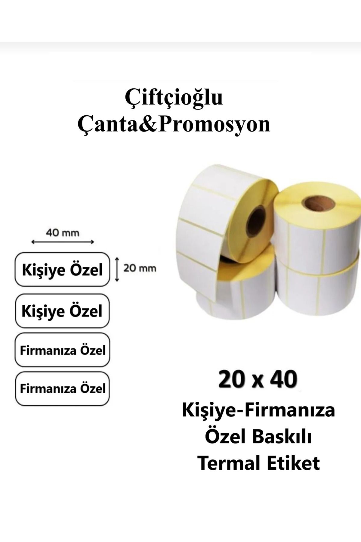 Valse Kişiye ve İşletmenize-Firmanıza Özel Siyah Renk Baskılı Termal Etiket-Sticker 2x4cm 50 Adet