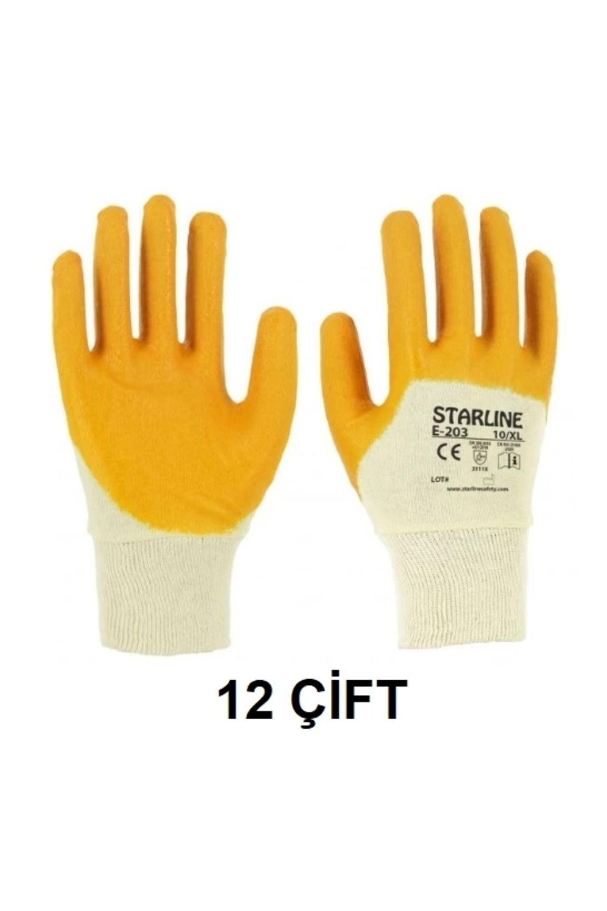 Starline E 203 Sarı Nitril Eldiven ( 12 Çift ) Beden No 10 / Xl