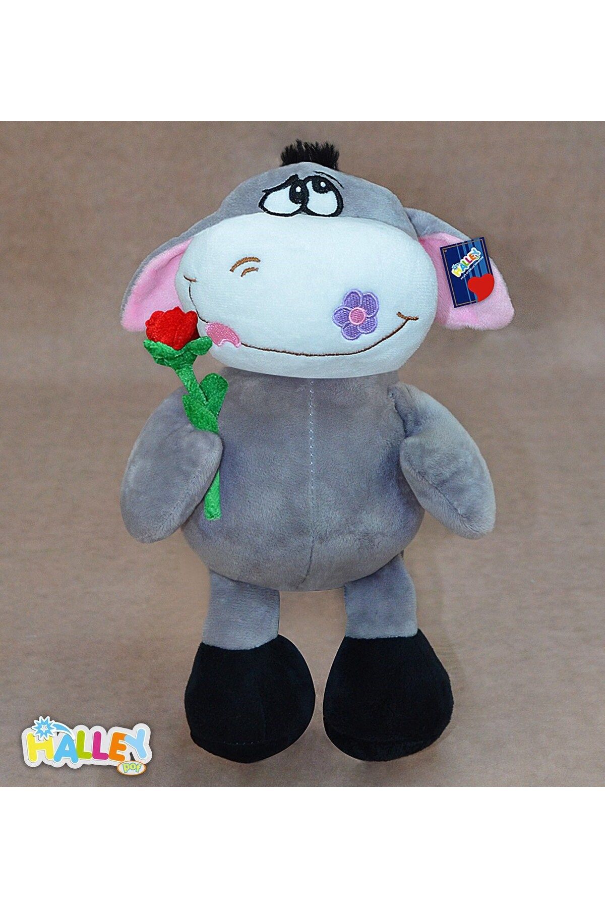 Halley Oyuncak Gül Tutan Üzgün Eşek Peluş 23 Cm 62614