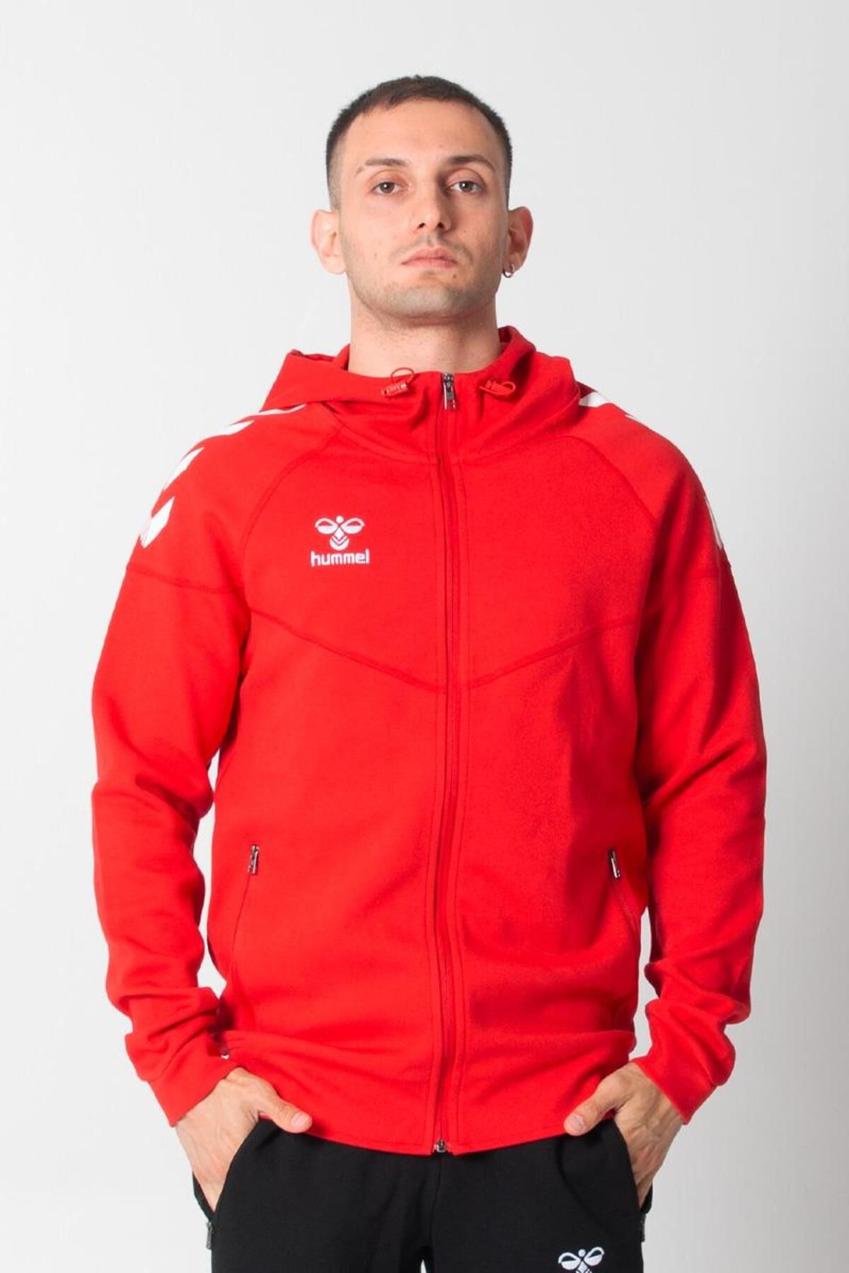 hummel Armin Pro Pamuklu Sweatshirt Kırmızı