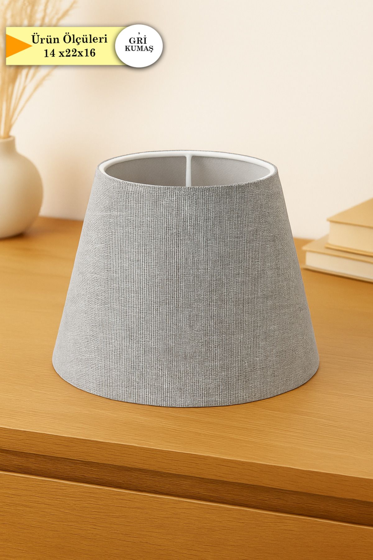 Eslight Açık Gri Abajur Başlığı 22 cm T25