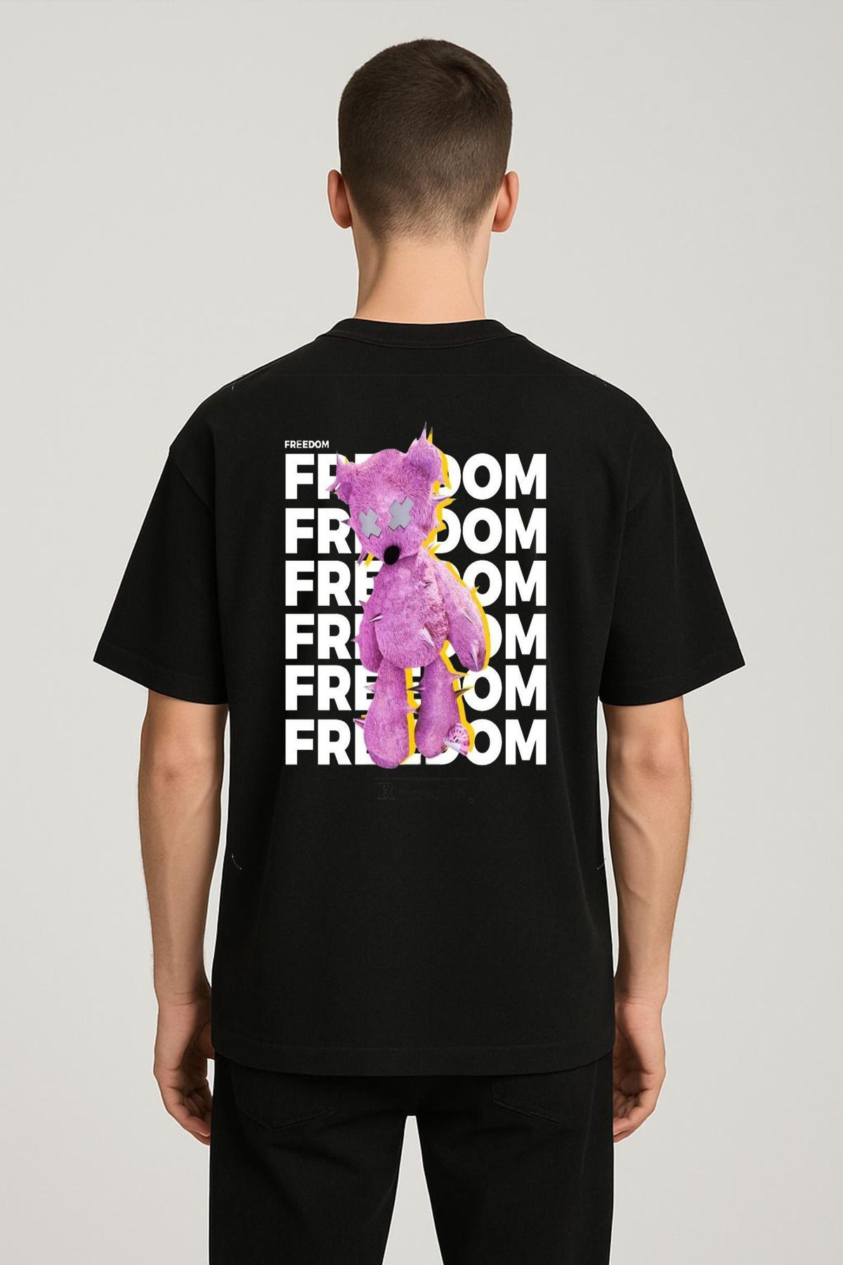 MODA Unisex Oversize Kalıp Freedom Baskılı T-Shirt