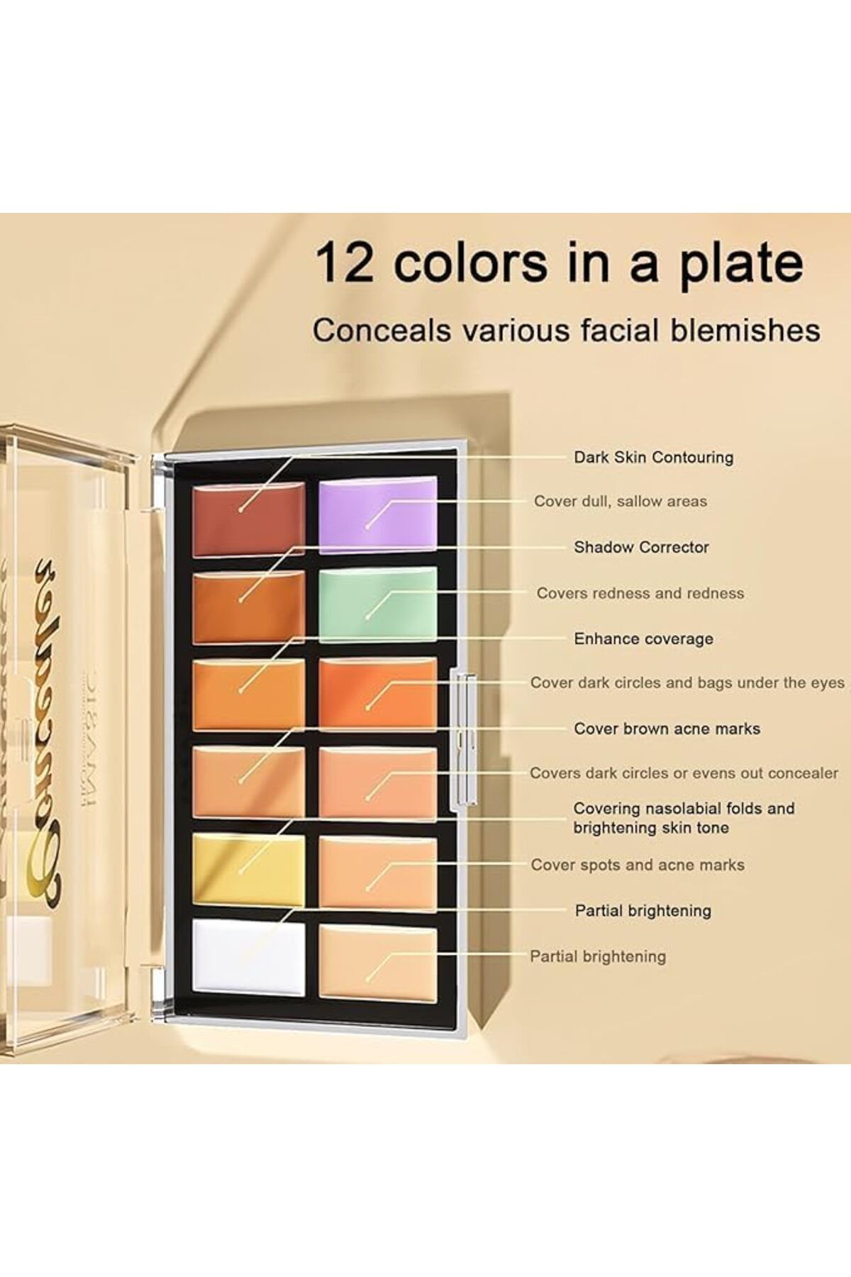 imagic-12-Color Concealer Palette | Professional Creamy Formula for Contouring, Highlighting & Corre 3