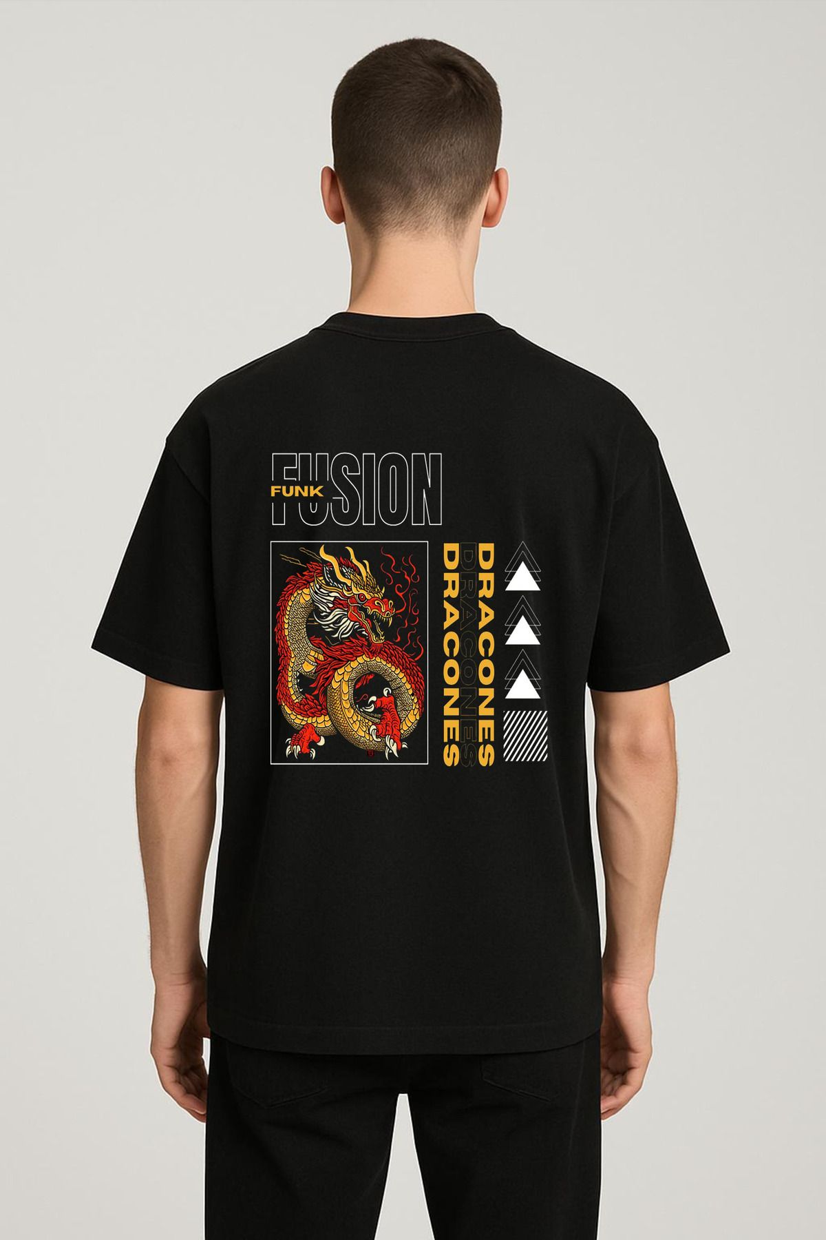 MODA Unisex Oversize Kalıp Funk Fusion Baskılı T-Shirt
