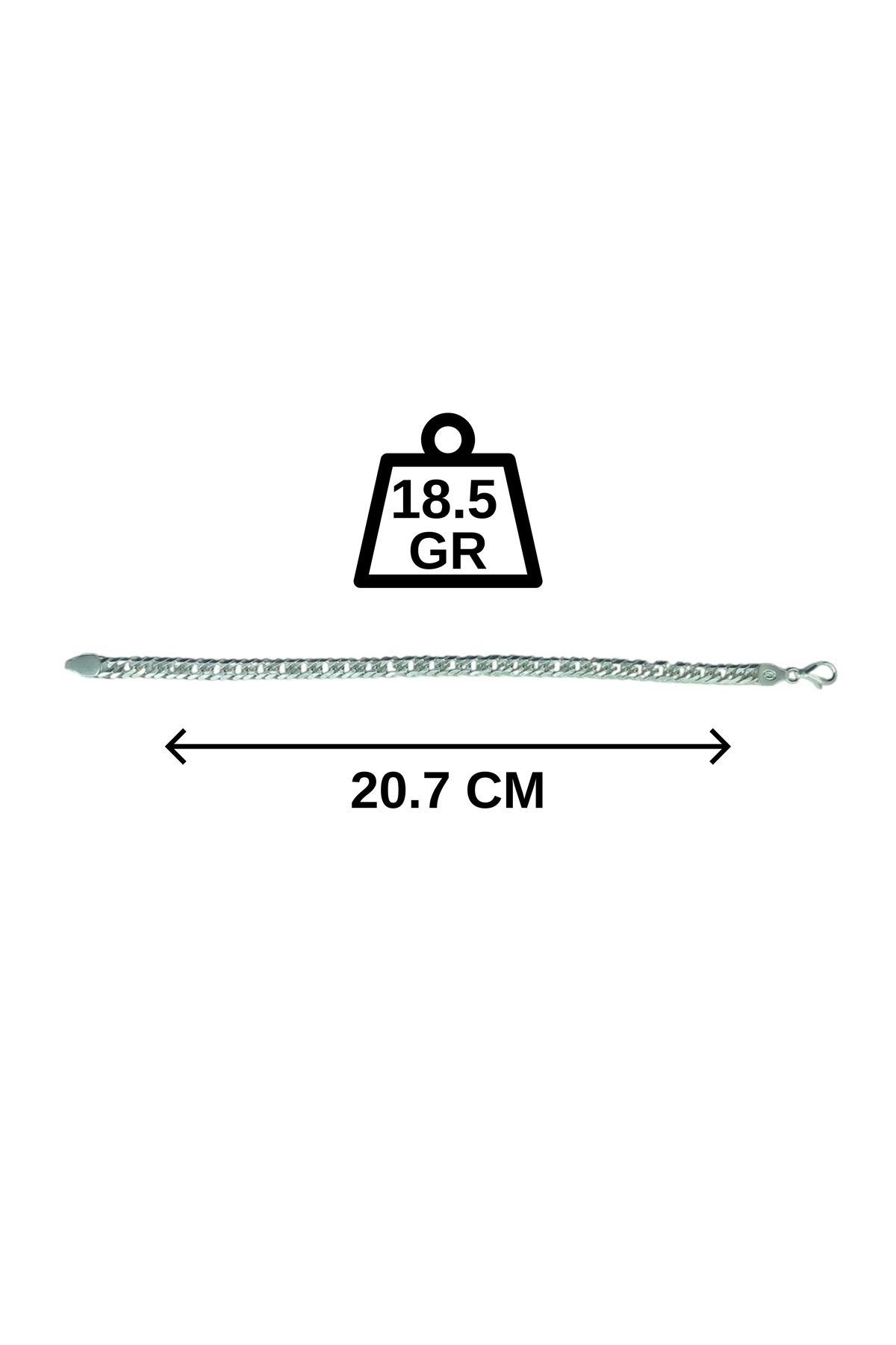 CERCİBAZAAR Erkek Gümüş Zincir Bileklik – 925 Ayar - 18.5 GR