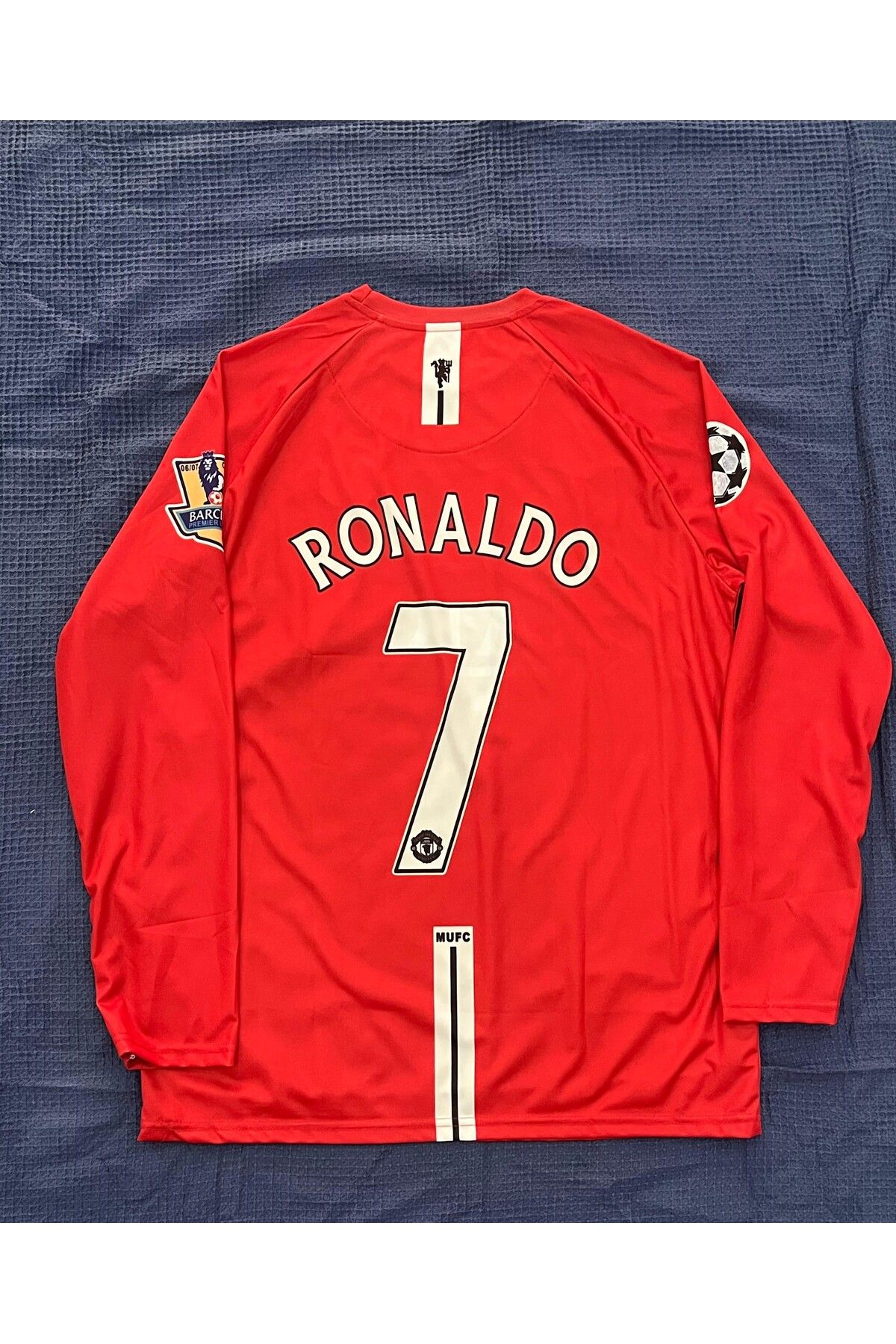 JANJON STAR Cristiano Ronaldo 2008 Manchester.United Uzun Kol Kırmızı Renk Nostalji Forma