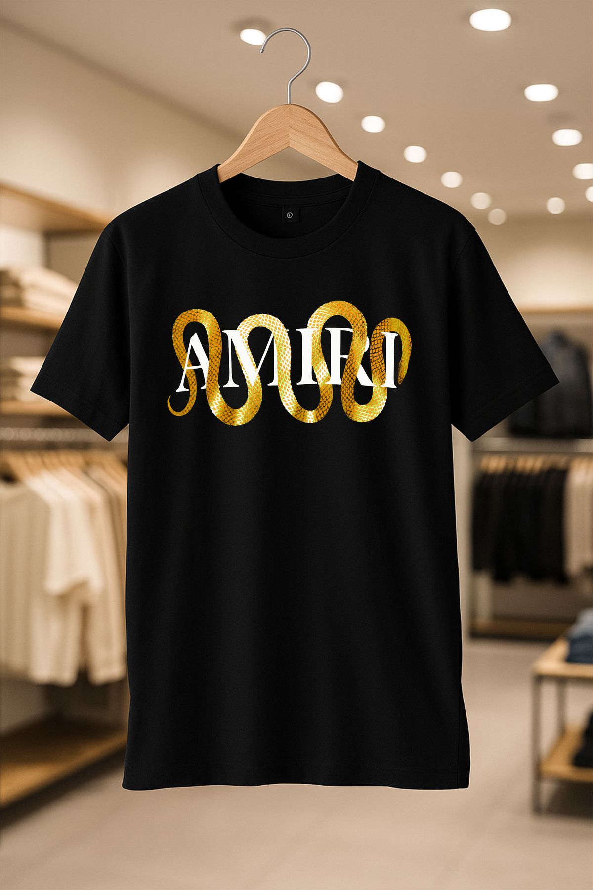 SELF CONTROL Yılan Baskılı Oversize Unisex %100 Pamuklu Nefes Alan Kalin Kumaşlı T-Shirt