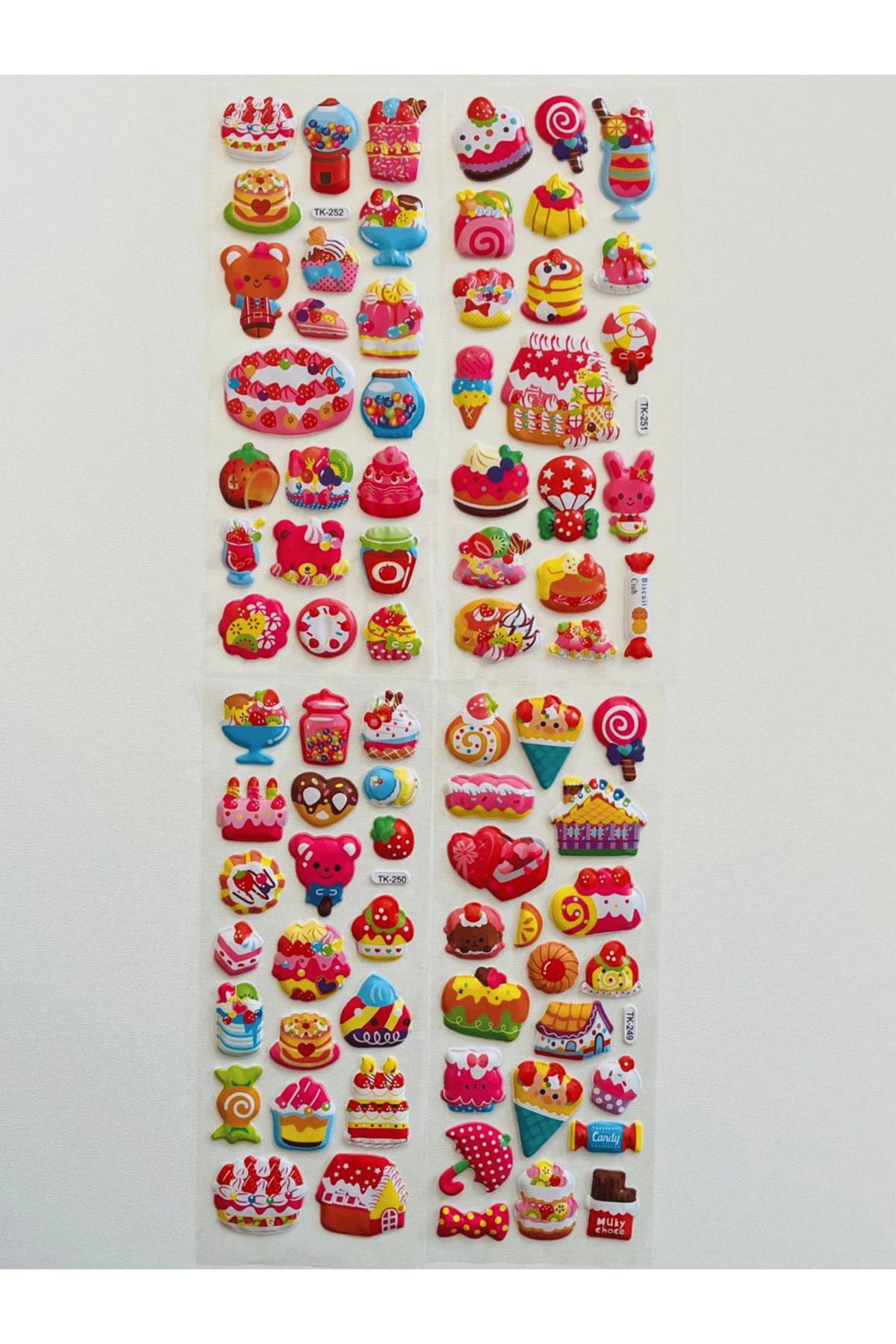 Mielibon 3D Tatlı Temalı Kabartmalı Sticker Seti