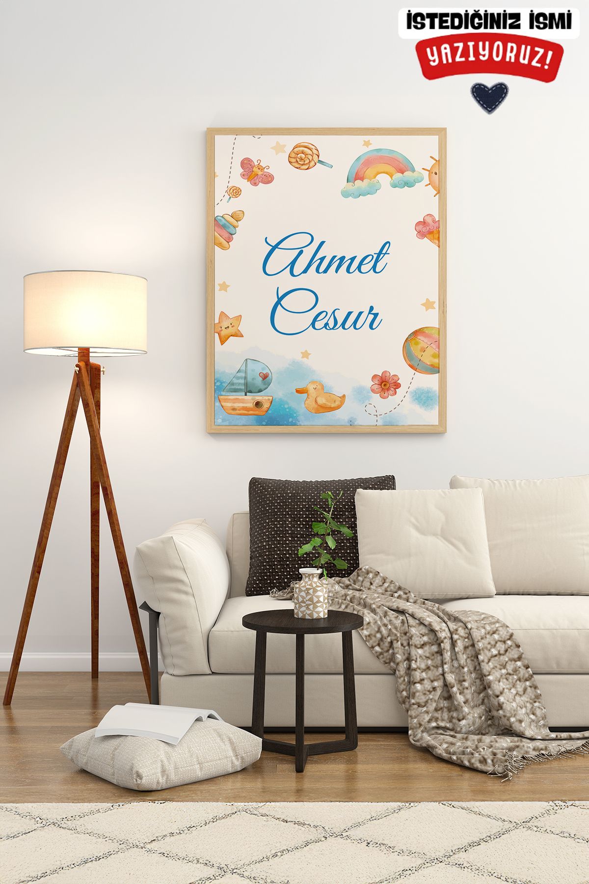 Artavessa Gerçek Ahşap Çerçeveli Kişiye Özel (GÖNDERDİĞİNİZ İSMİ YAZIYORUZ) Mdf Tablo 33x48 Cm - Model 1