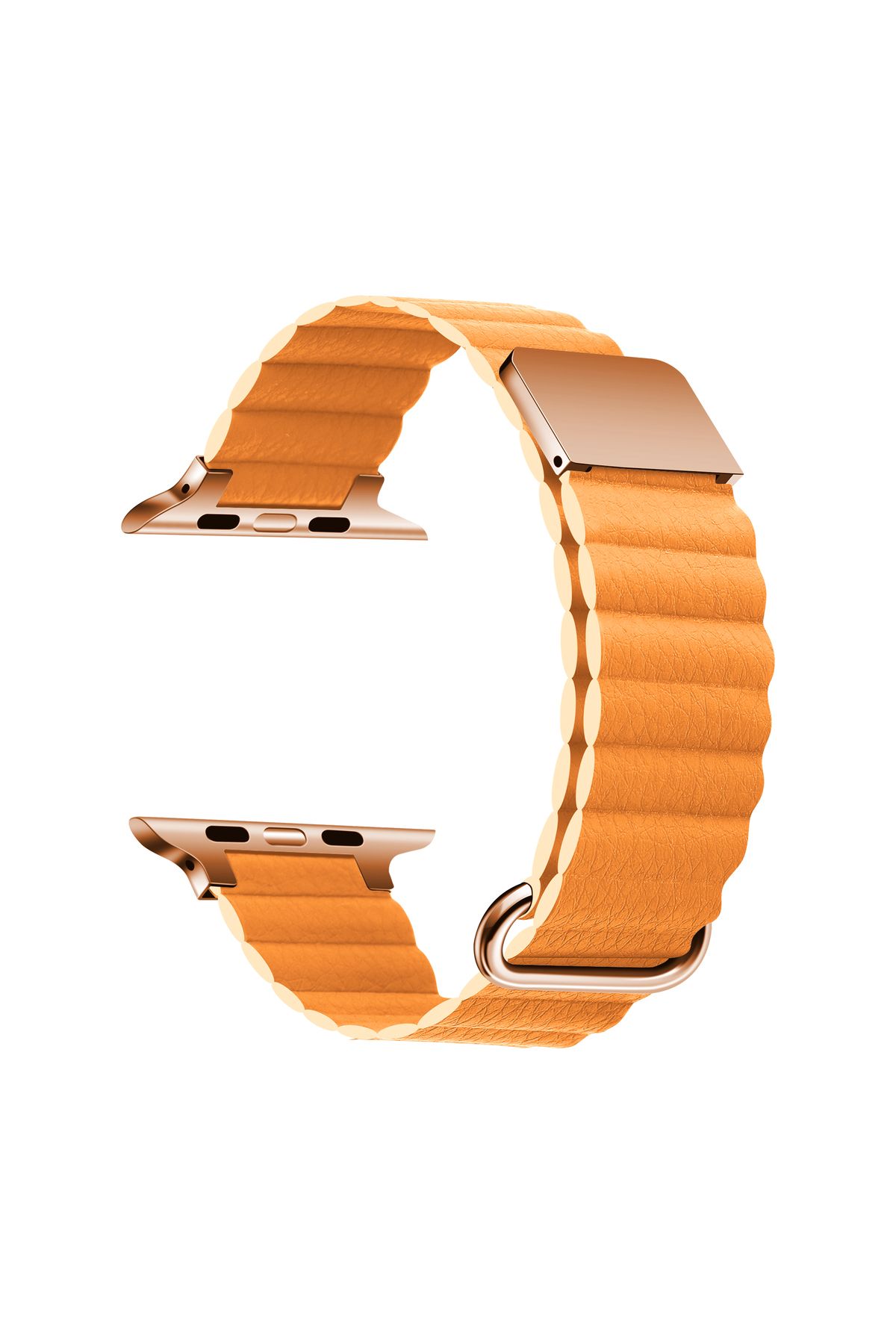 Teknova Watch 40mm Uyumlu KRD-78 PU Deri Kordon Strap Kayış TKNV- Turuncu