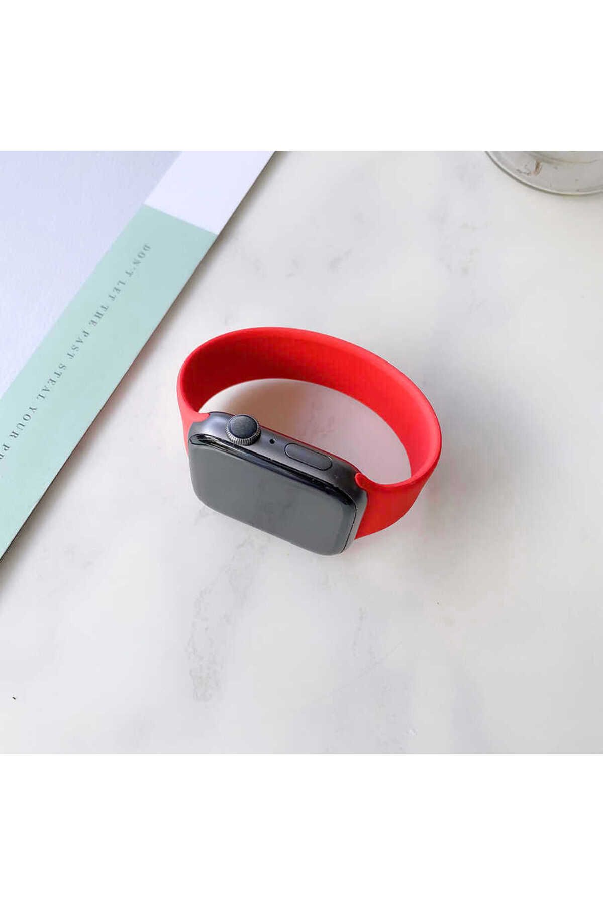 Teknova Watch 44mm Uyumlu KRD-31 Solo Loop Large TKNV Kordon-Kırmızı