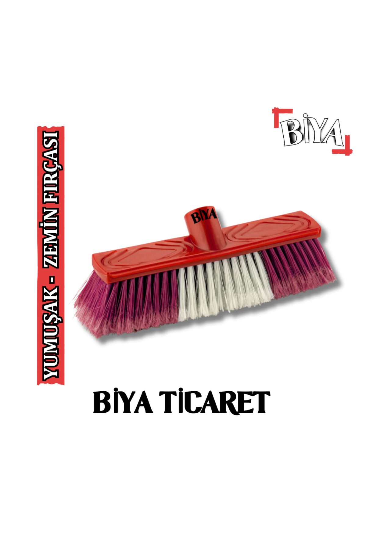 BİYA Lüks Yumuşak Yer Fırçası Kırmızı