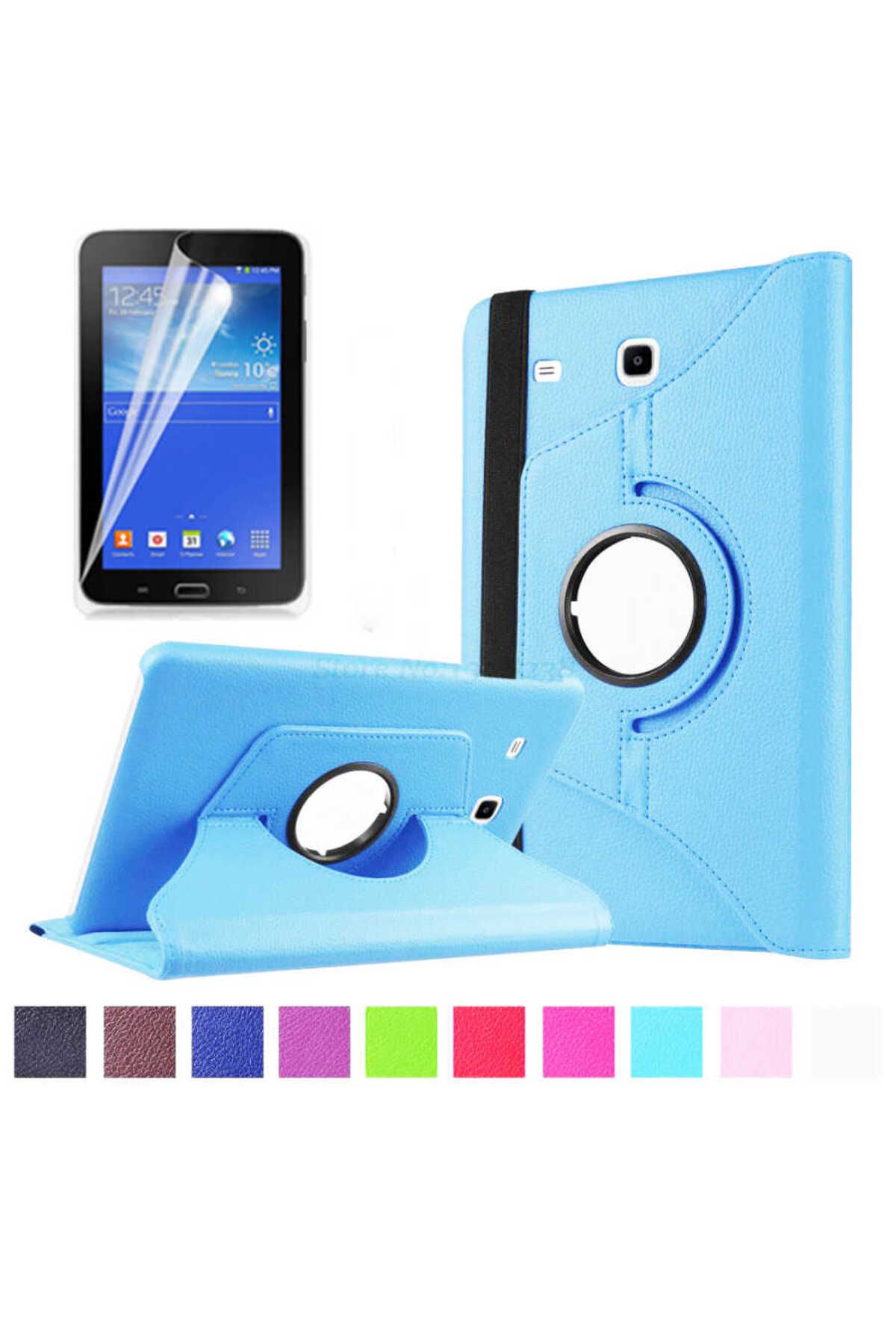 Teknova Galaxy Tab 3 Lite 7.0 T110 Uyumlu TKNV Dönebilen Standlı Kılıf-Mavi