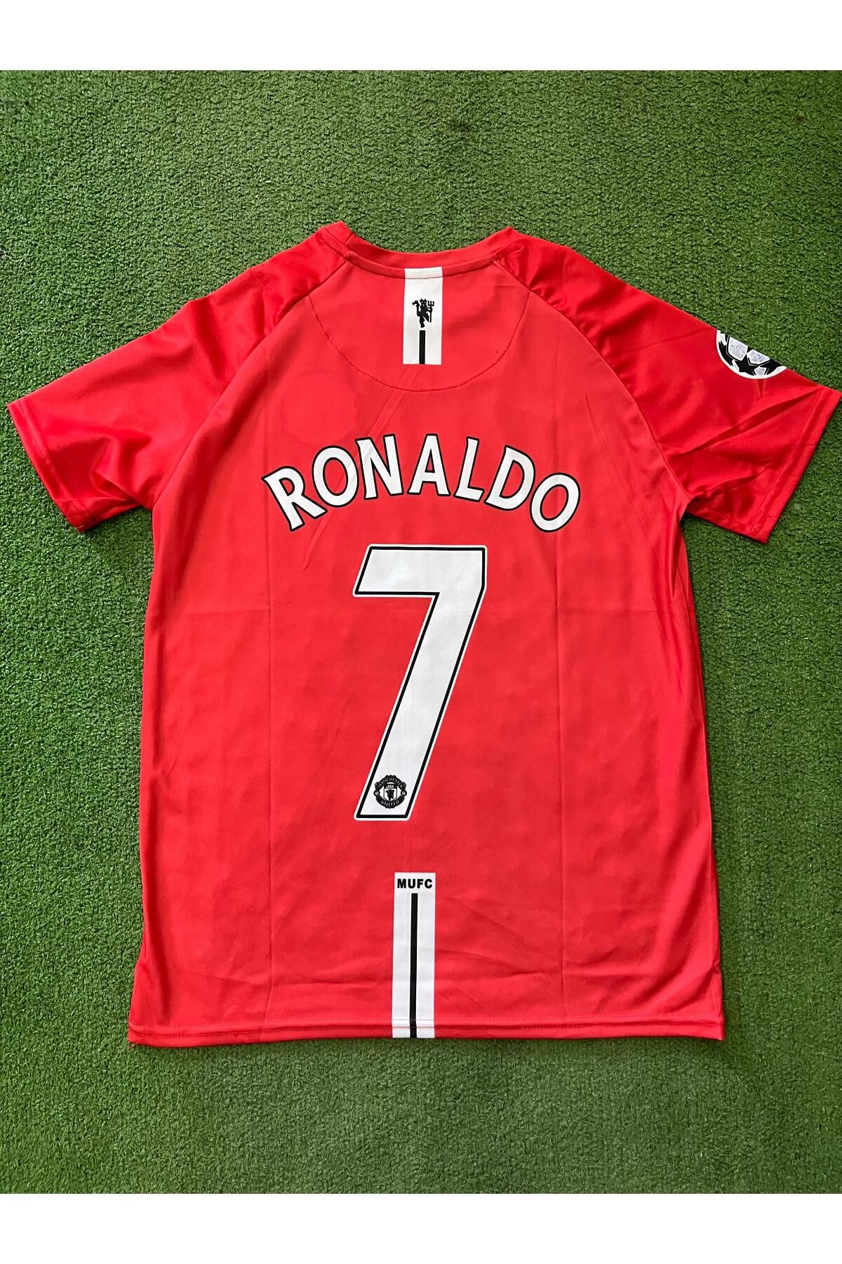 JANJON STAR Cristiano Ronaldo 2008 Sezonu Manchester.United Kısa Kol Kırmızı Renk Nostalji Forma