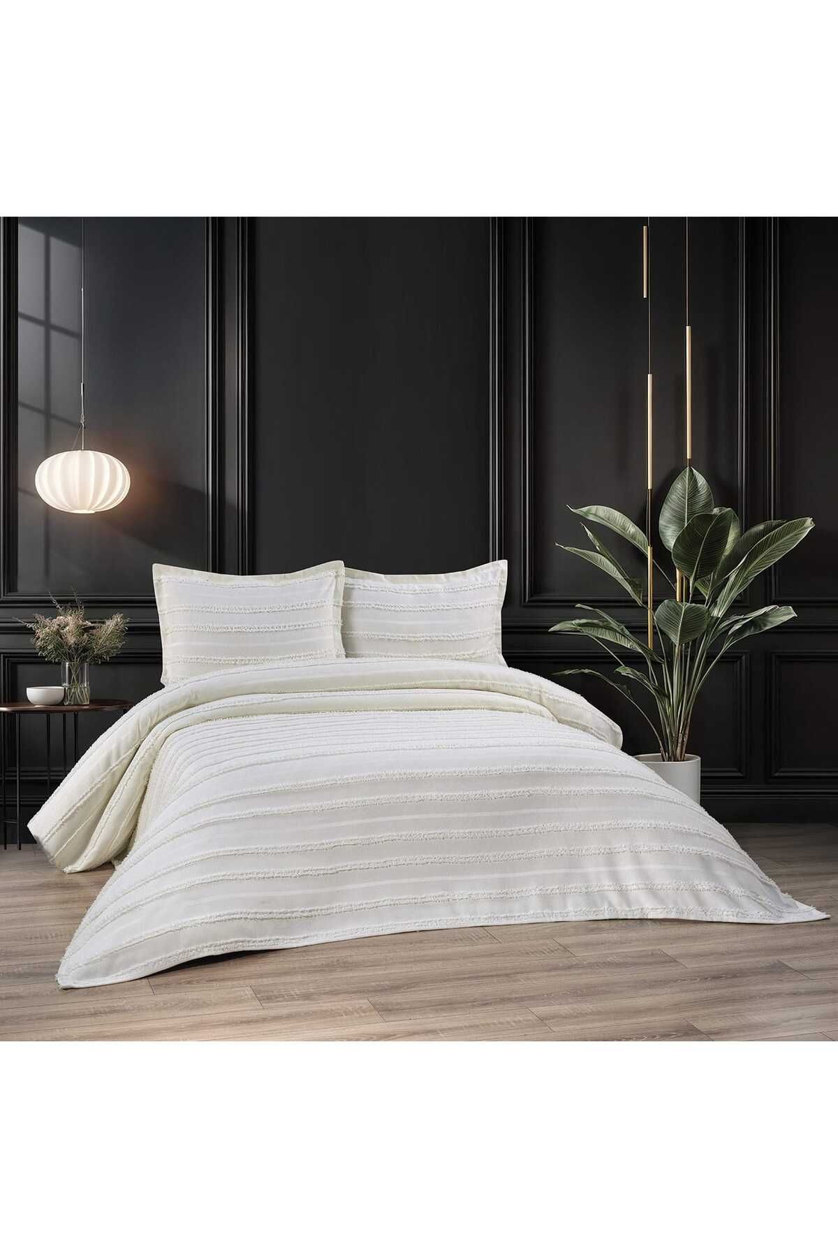 d'niss home touch of nature in your home Şam 3 Parça Çift Kişilik Yatak Örtüsü