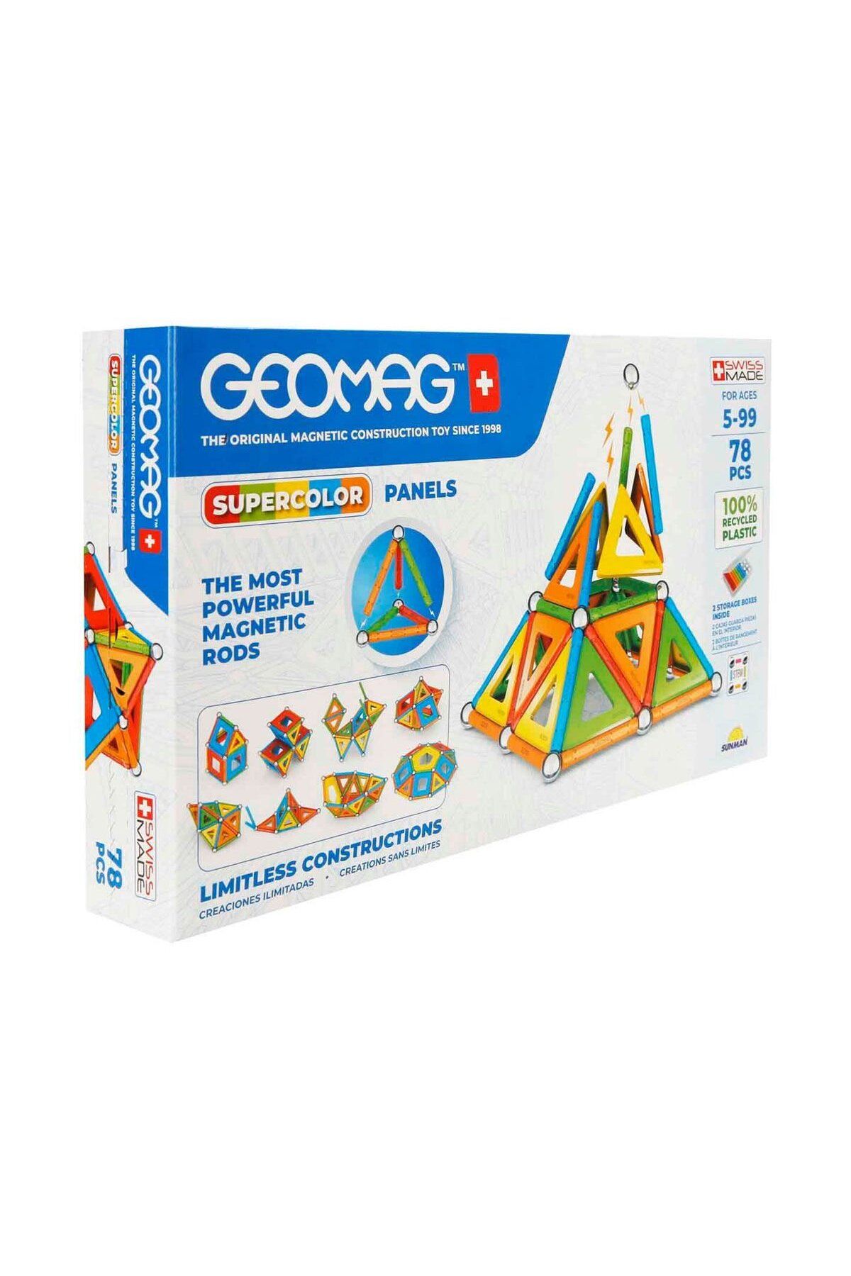 Sunman 00379 SUN-GEO-RENKLİ MANYETİK ÇUBUKLAR 78 PRÇ