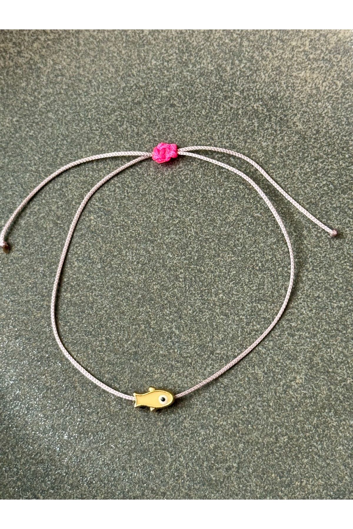 Luna Pembe İpli Sarı Balık Halhal