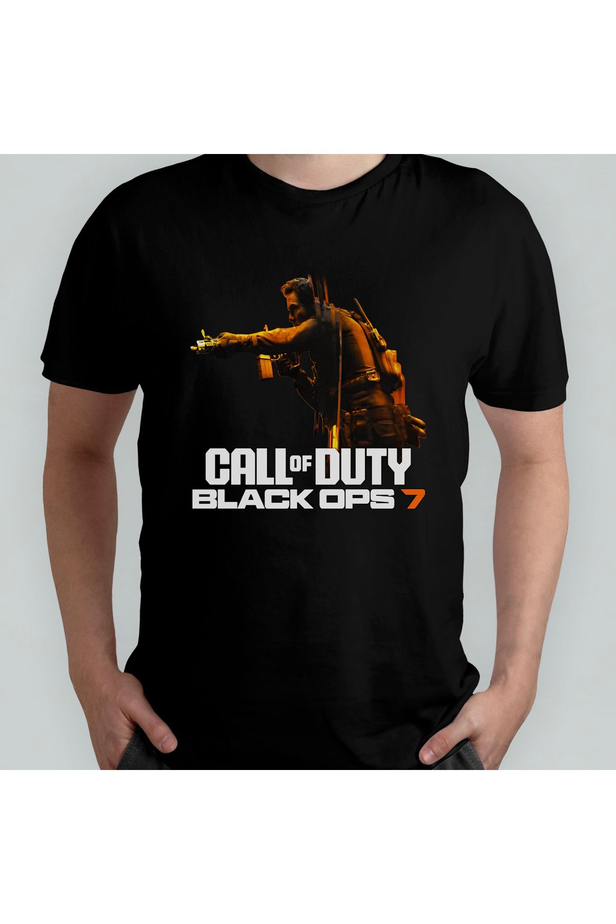 Pixxa Call of Duty Black Ops 7 Temalı Unisex %100 Pamuklu Bisiklet Yaka T-Shirt