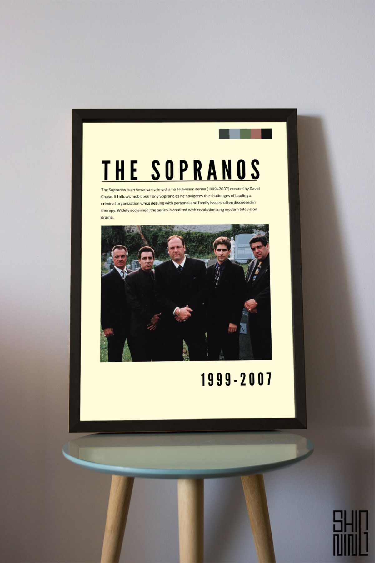 Home Çerçeveli "The Sopranos" Tasarım Dizi Afiş Tablo