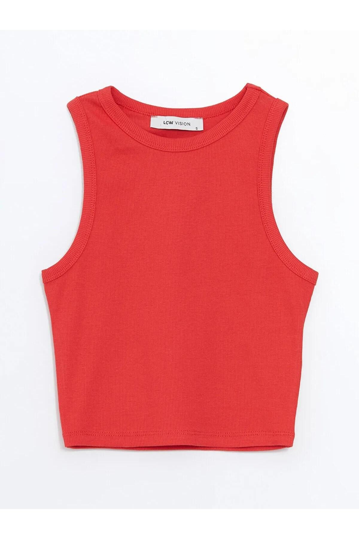 LC Waikiki-Lcw Vision Crew Neck Textured Women's Crop (S5) 5