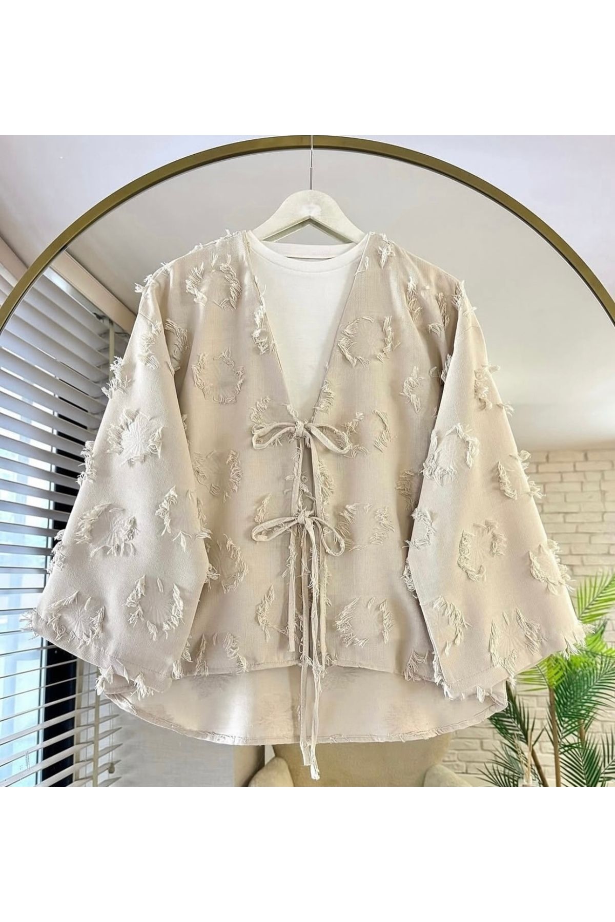 AÈC PRIVÈ Kadın Yeni Sezon Bağlamalı Yazlık Müslin Kimono Gömlek 7777