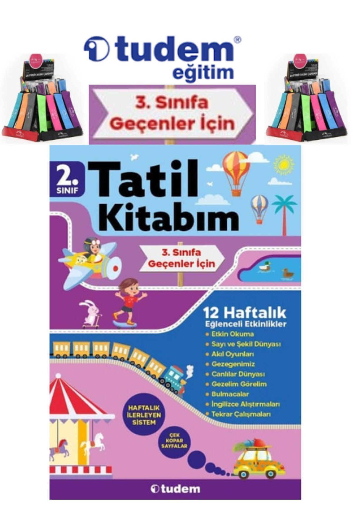 Tudem Yayınları Güncel 2.Sınıf Tatil Kitabım(3.Sınıfa Geçenler)12 Haftalık Etkinlik Tatil Kitabı+Kalemlik