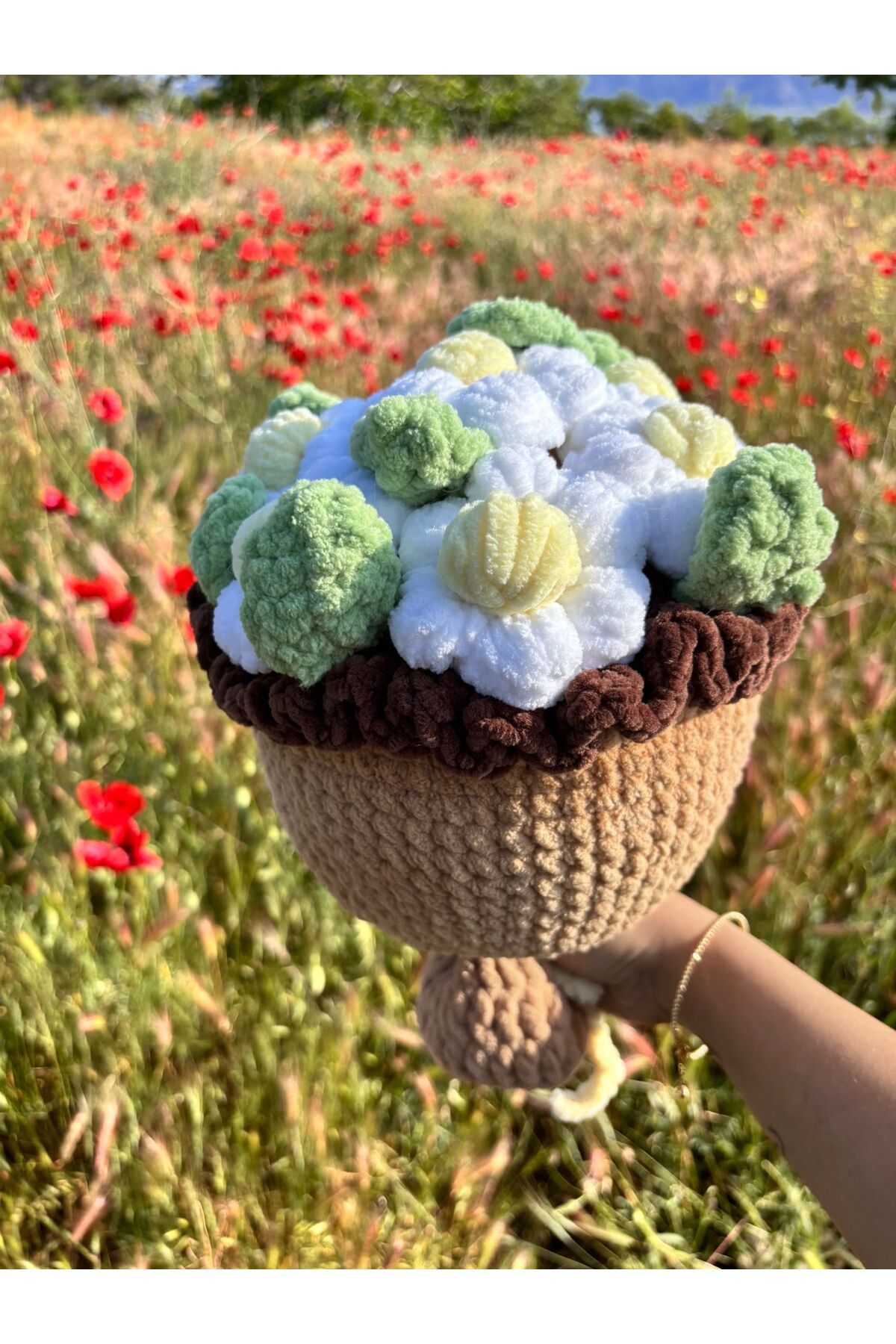 Sukugift Örgü Buket Gül El Yapımı Love Flowers Bouqet Hot Tarz Hediye Wheels