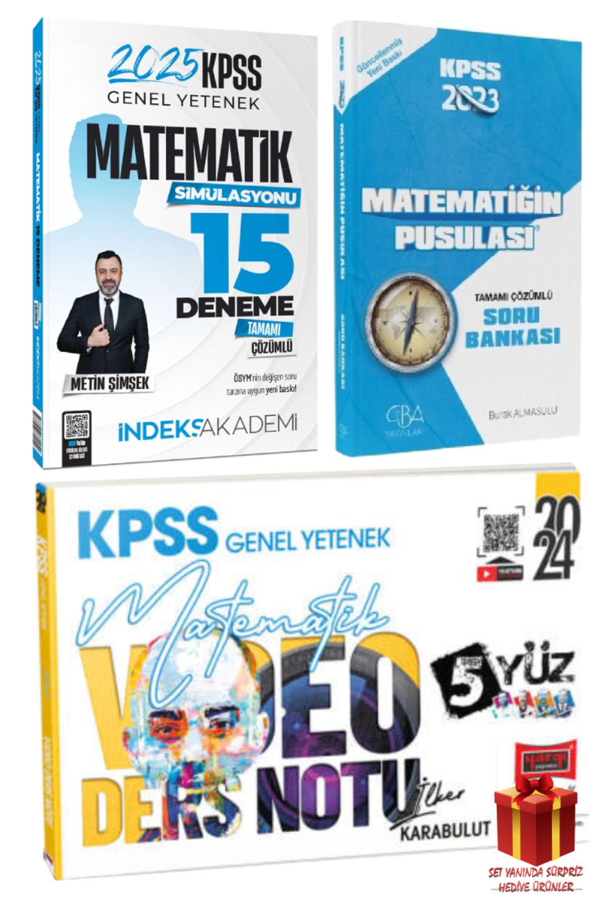 İndeks Akademi 2025 İndeks Akademi KPSS Matemtaik 15 Deneme+Matematik Soru Bankası+Matematik Video Ders Notu