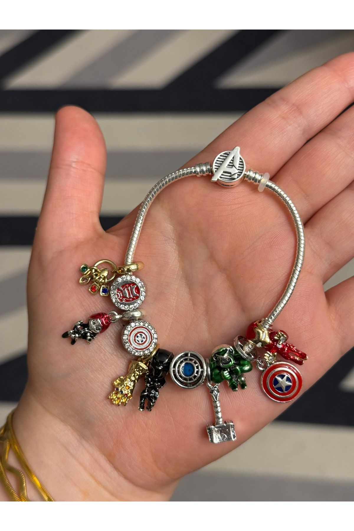 asaf Süper kahraman charmlı bileklik set |asafaccessory