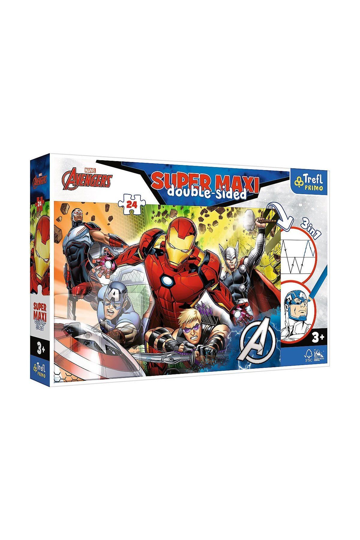 VARDEM OYUNCAK PUZZLE-41007 Süper Maxi Avengers 24 Parça Çocuk Puzzle