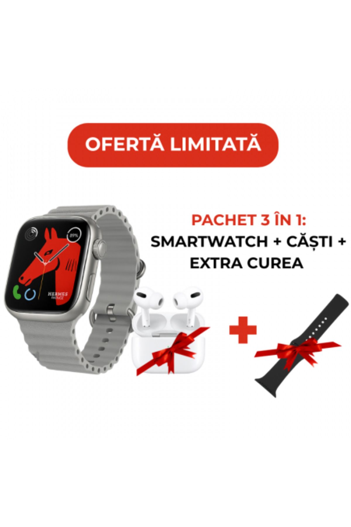 CEB-Ceas inteligent iTin S10 Pro 2.22” + Căști wireless iTin R10 + Curea suplimentară 1