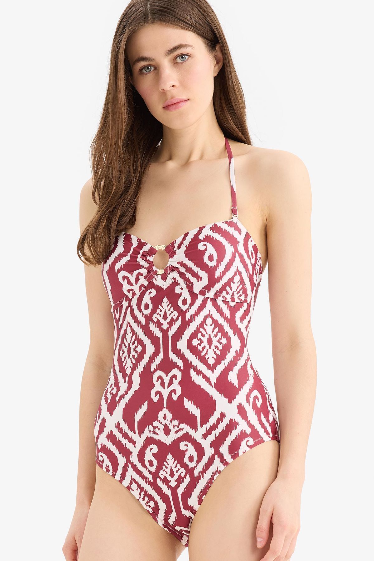 DeFacto Fall in Love Regular Fit Etnik Desenli Mayo E3296AX25SM