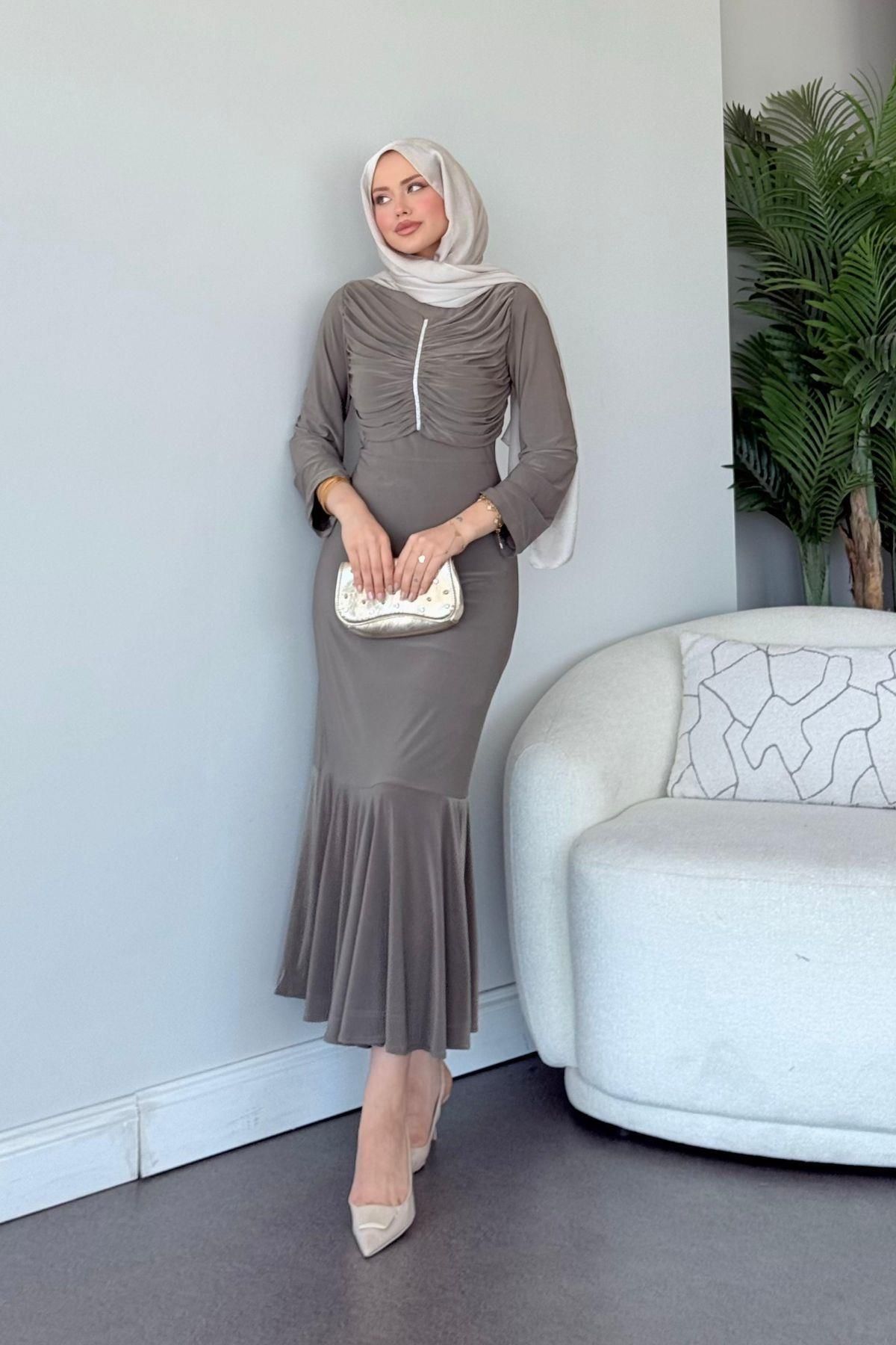 HAZA MODA Rüveyda Sandy Elbise Mint