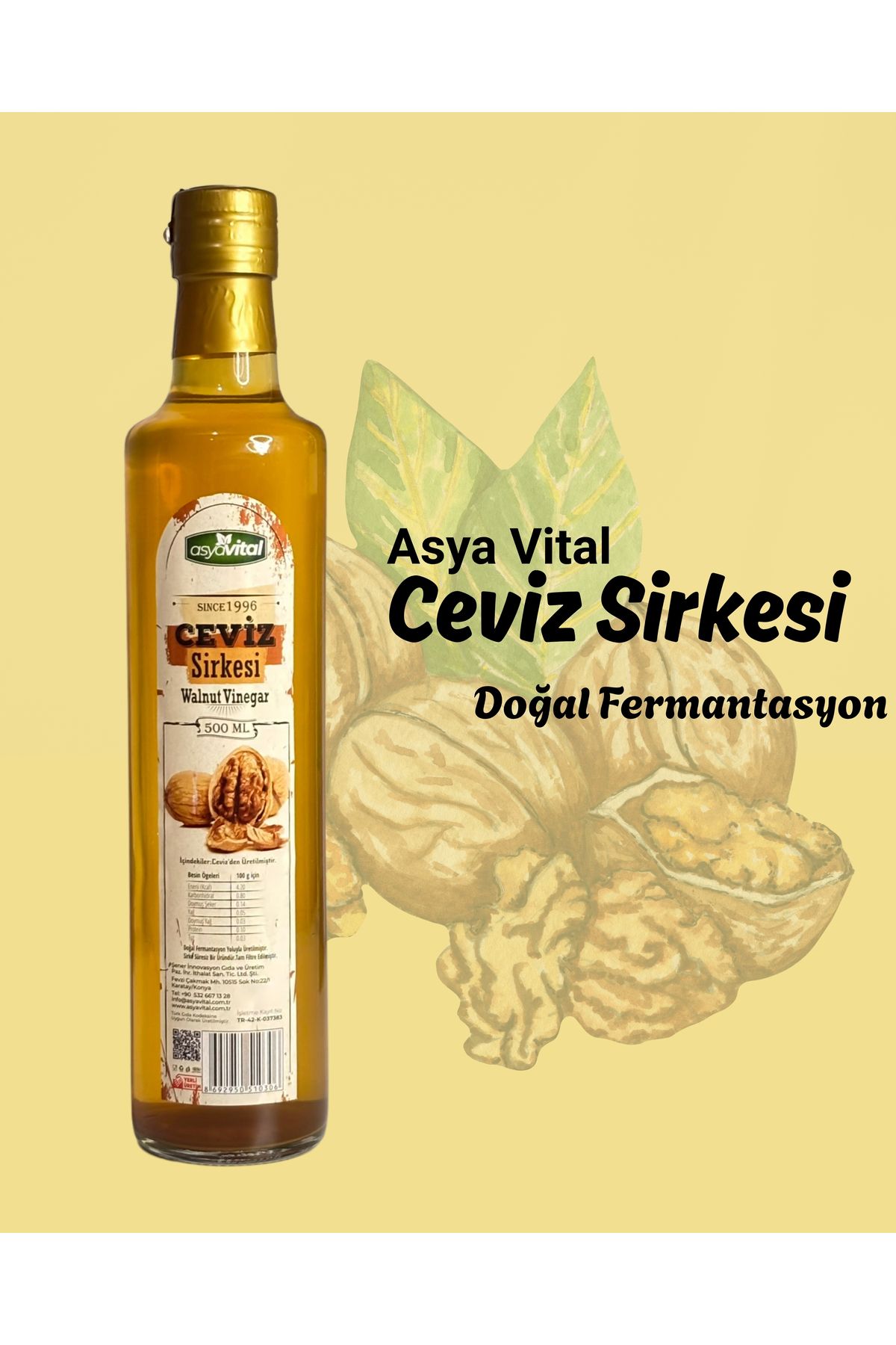 asyavital Ceviz Sirkesi 500 ml