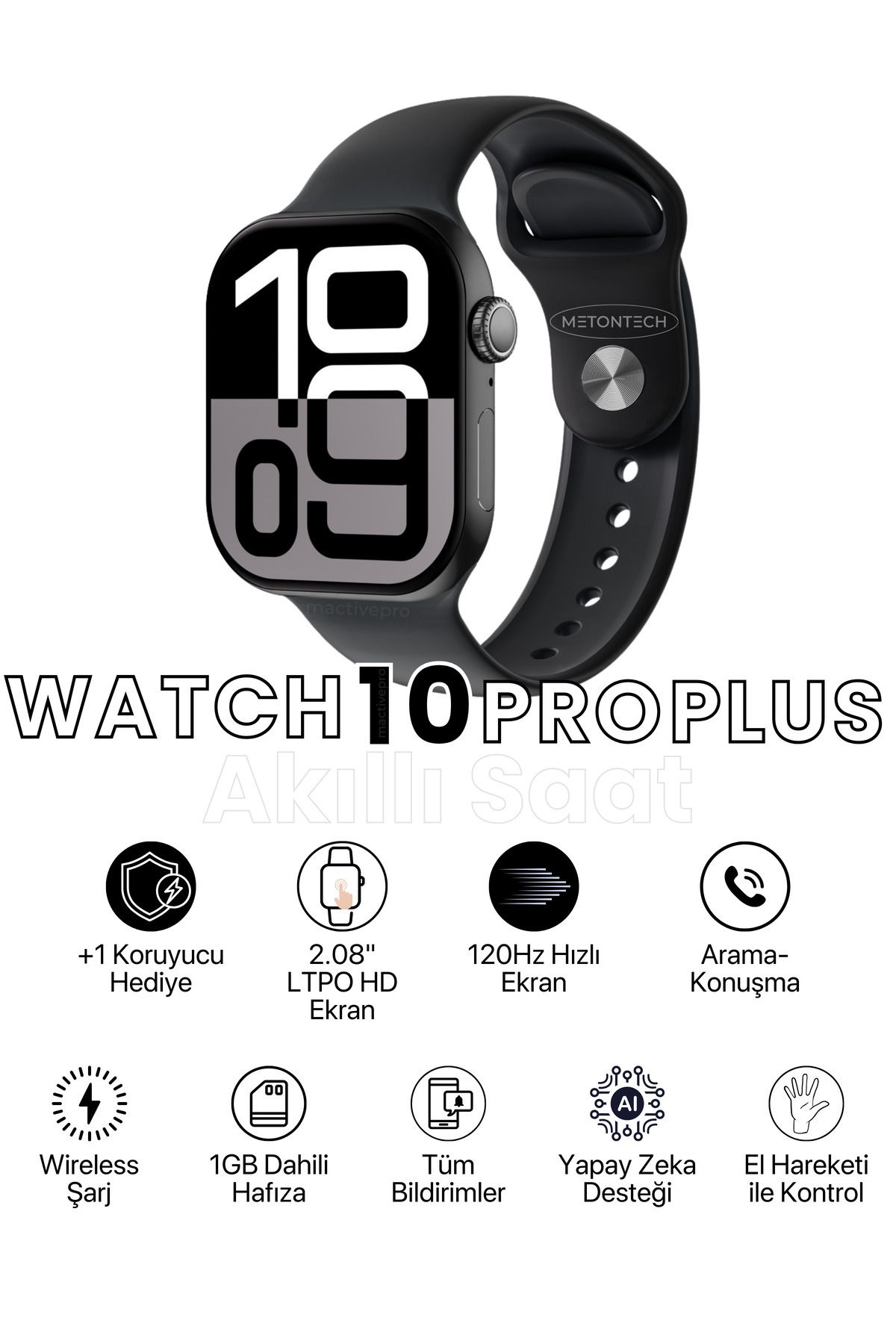 Kensa Watch 10 Pro Plus Akıllı Saat | Tüm Telefonlara Uyumlu | Koruyucu Hediyeli | Büyük Ekran Akıllı Saat