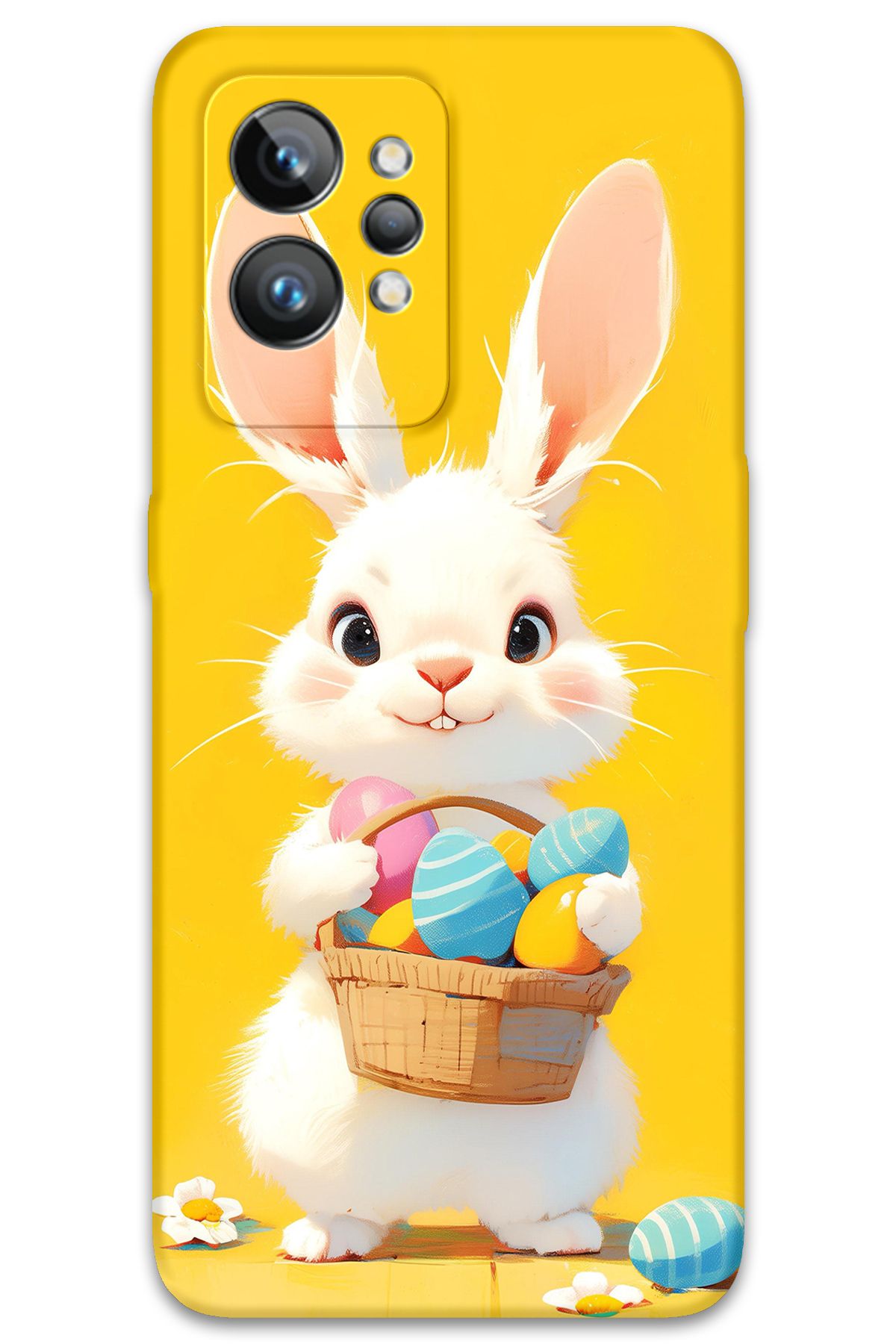 Gramaphone Realme GT 2 Pro Uyumlu Tavşan Desenli Telefon Kılıfı + Ekran Koruyucu - 5806