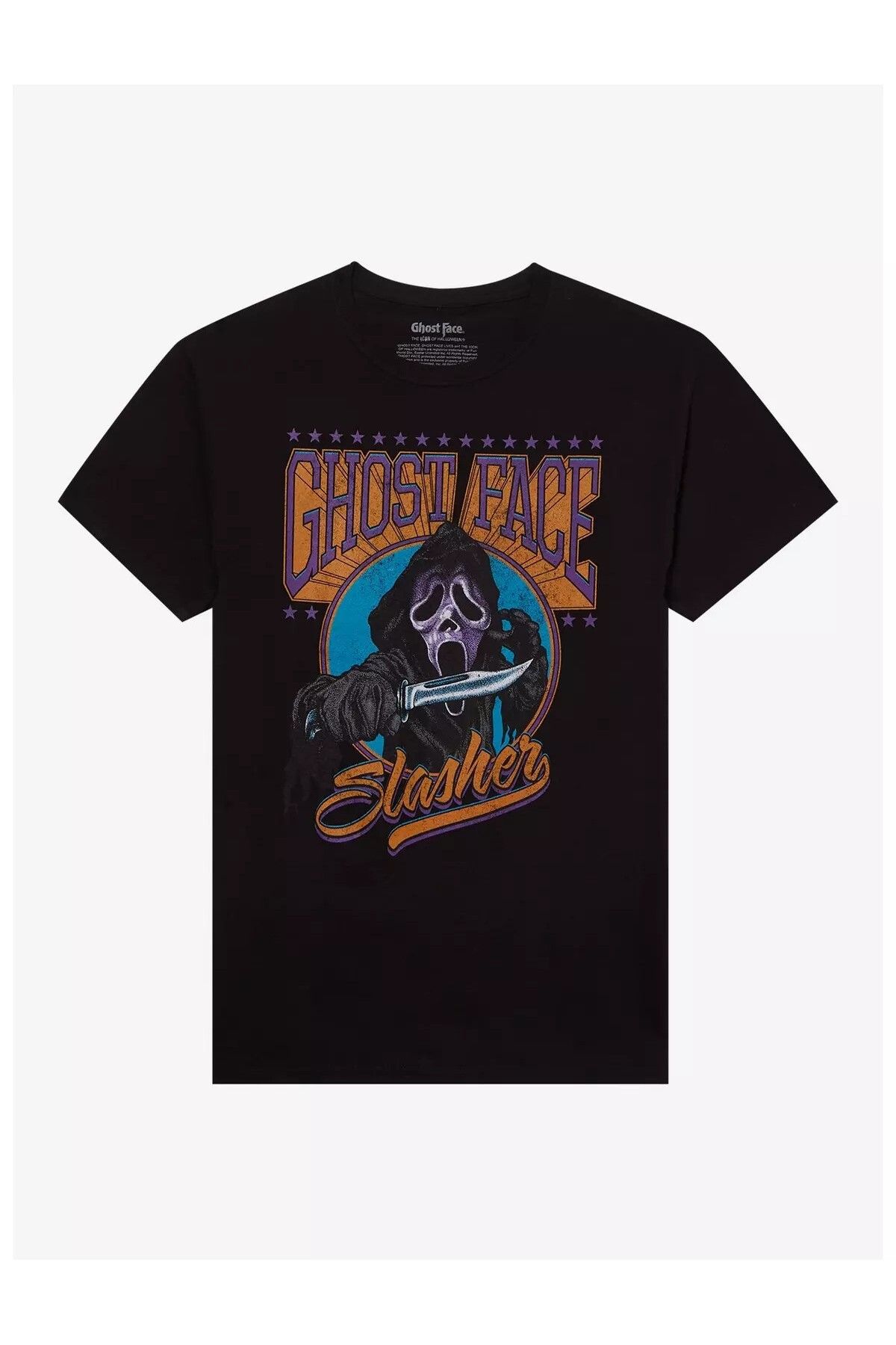 DEEFWEAR Siyah Ghost Face Slasher Ön Baskılı Unisex Oversize Tshirt